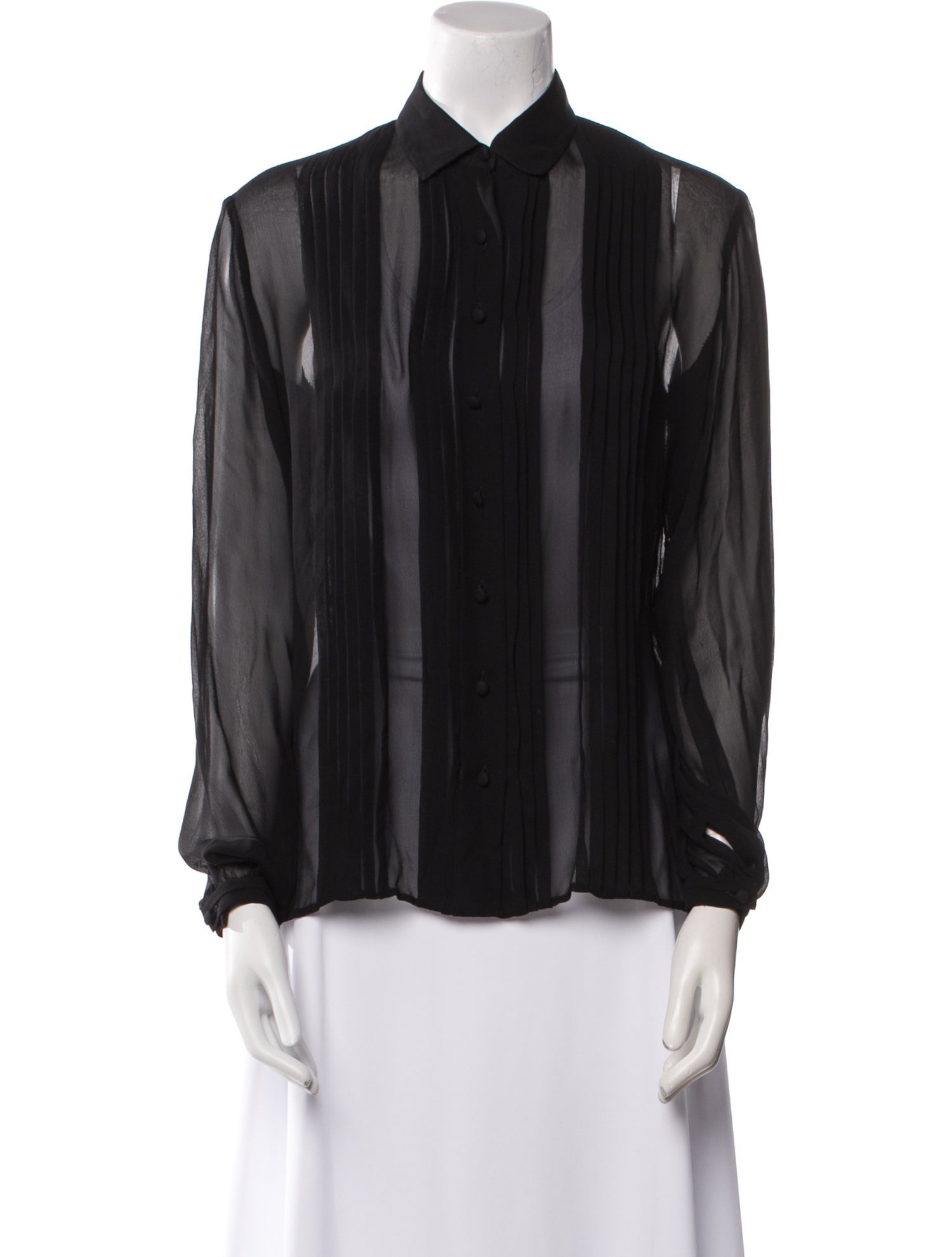 Salvatore Ferragamo Striped Long Sleeve Button-Up Top