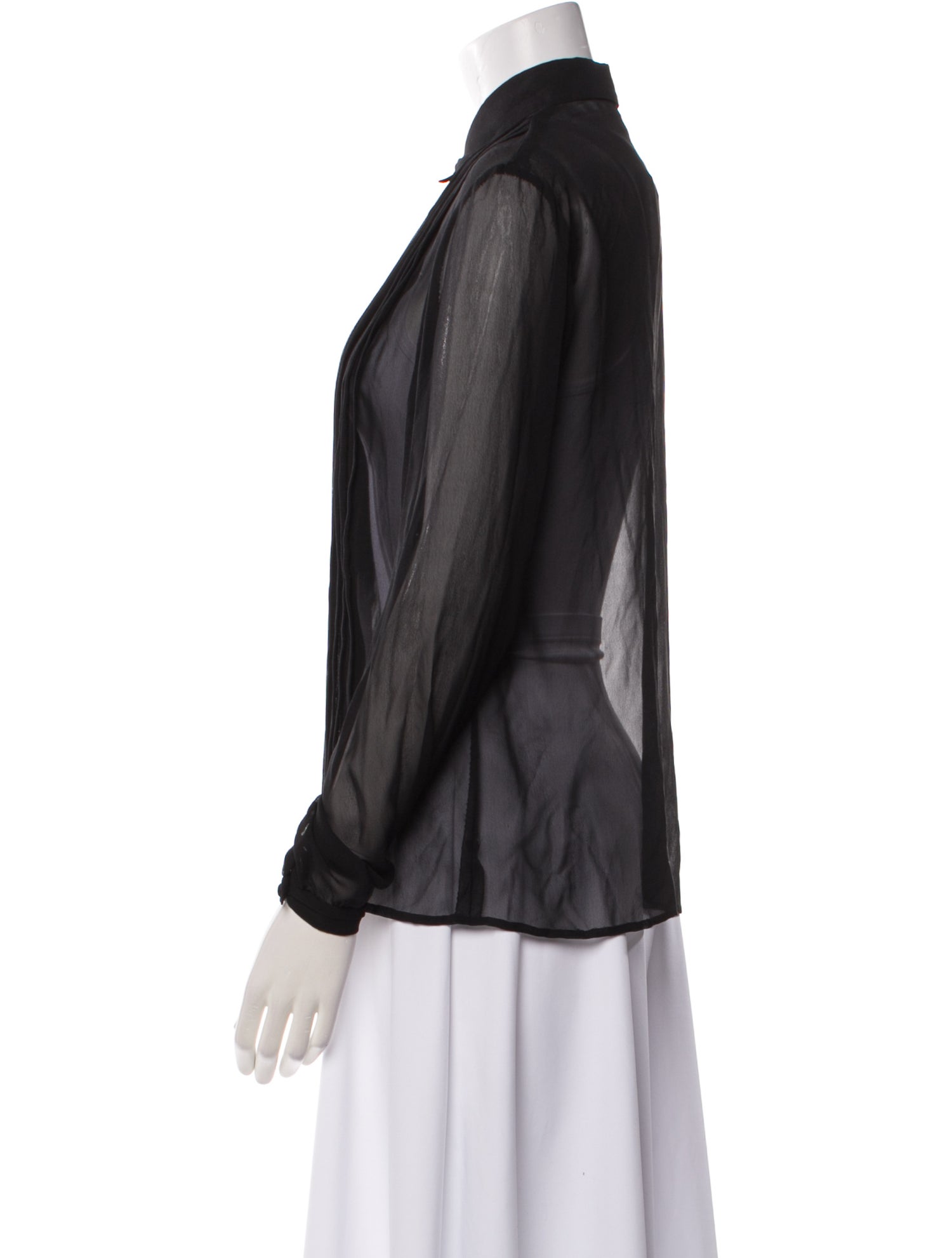 Salvatore Ferragamo Striped Long Sleeve Button-Up Top