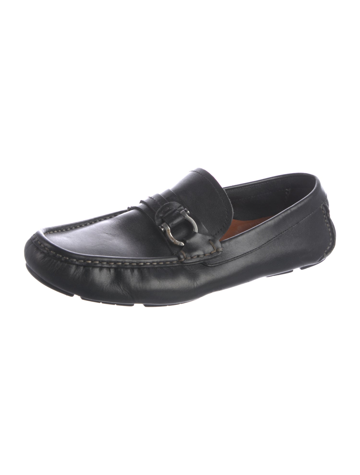 Salvatore Ferragamo Horsebit Accent Leather Moccasins