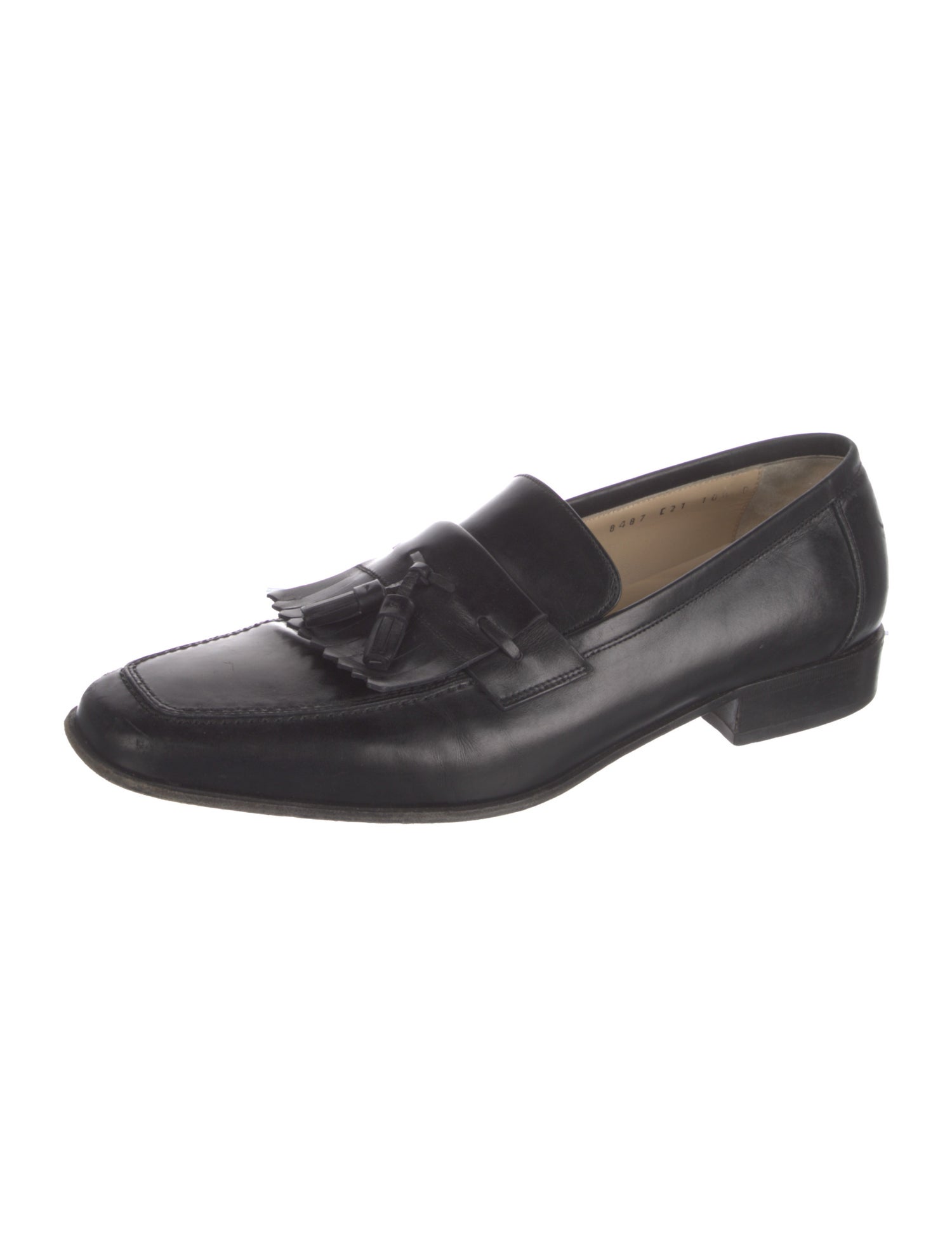 Salvatore Ferragamo Leather Tassel Accents Dress Loafers