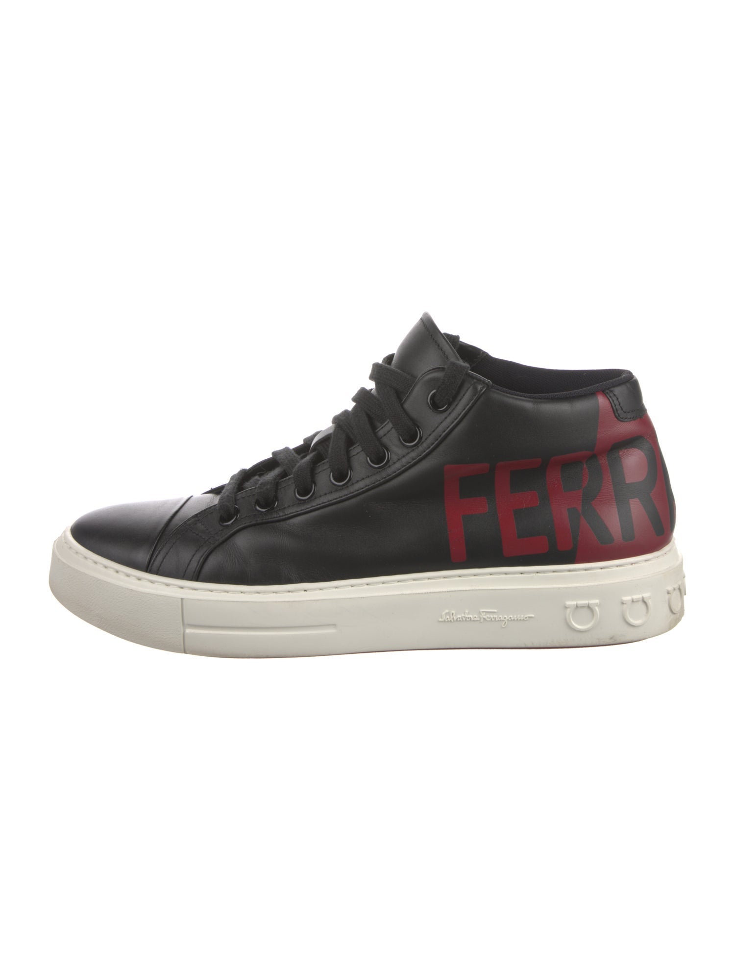 Salvatore Ferragamo Gancio Logo Leather Sneakers
