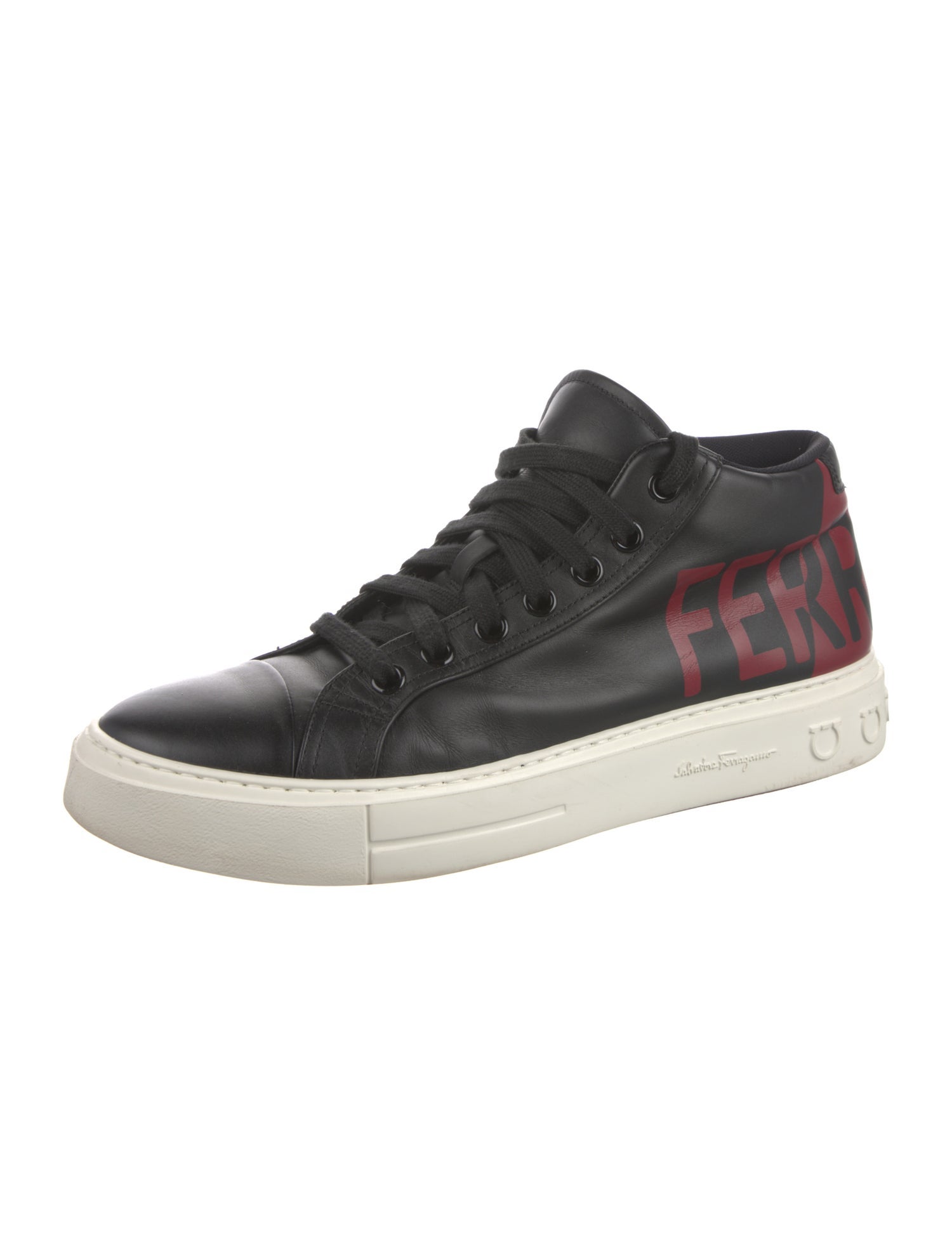 Salvatore Ferragamo Gancio Logo Leather Sneakers