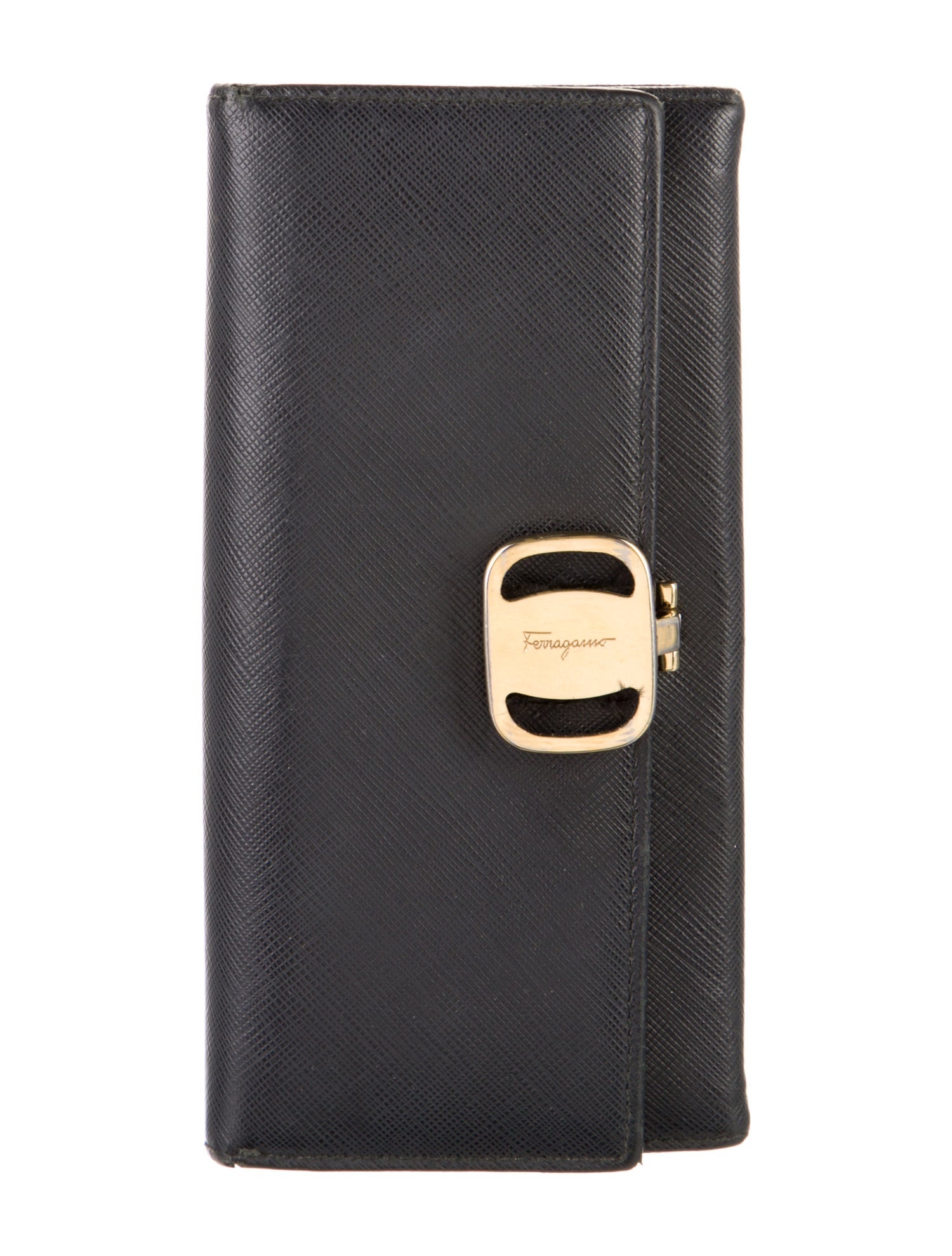 Salvatore Ferragamo Gancini Logo Raffia Wallet