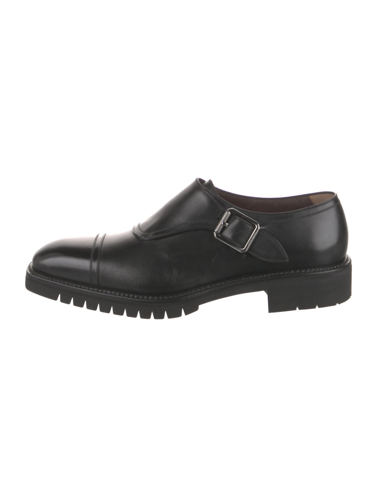 Salvatore Ferragamo Leather Monk Straps