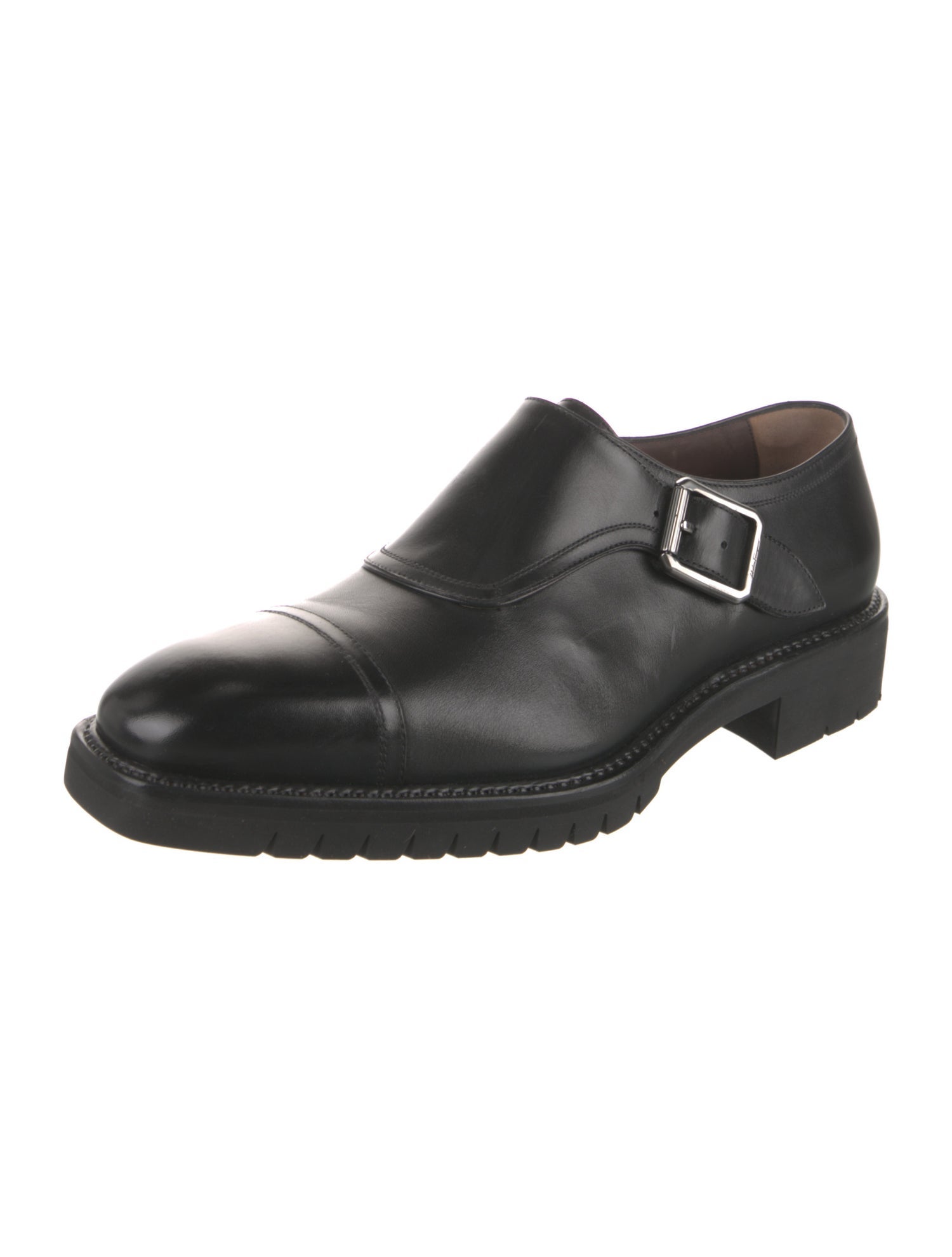 Salvatore Ferragamo Leather Monk Straps