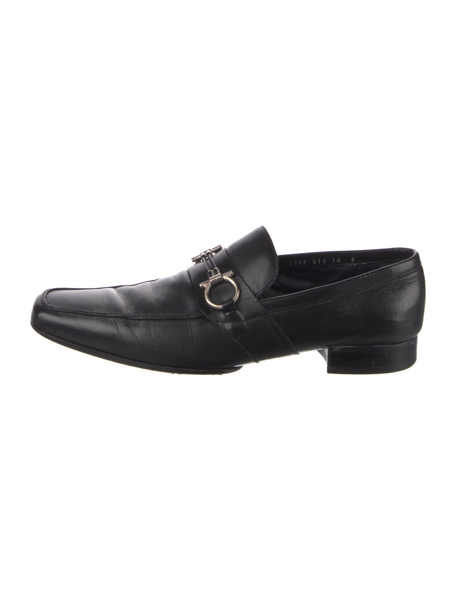 Salvatore Ferragamo Gancini Logo Leather Dress Loafers