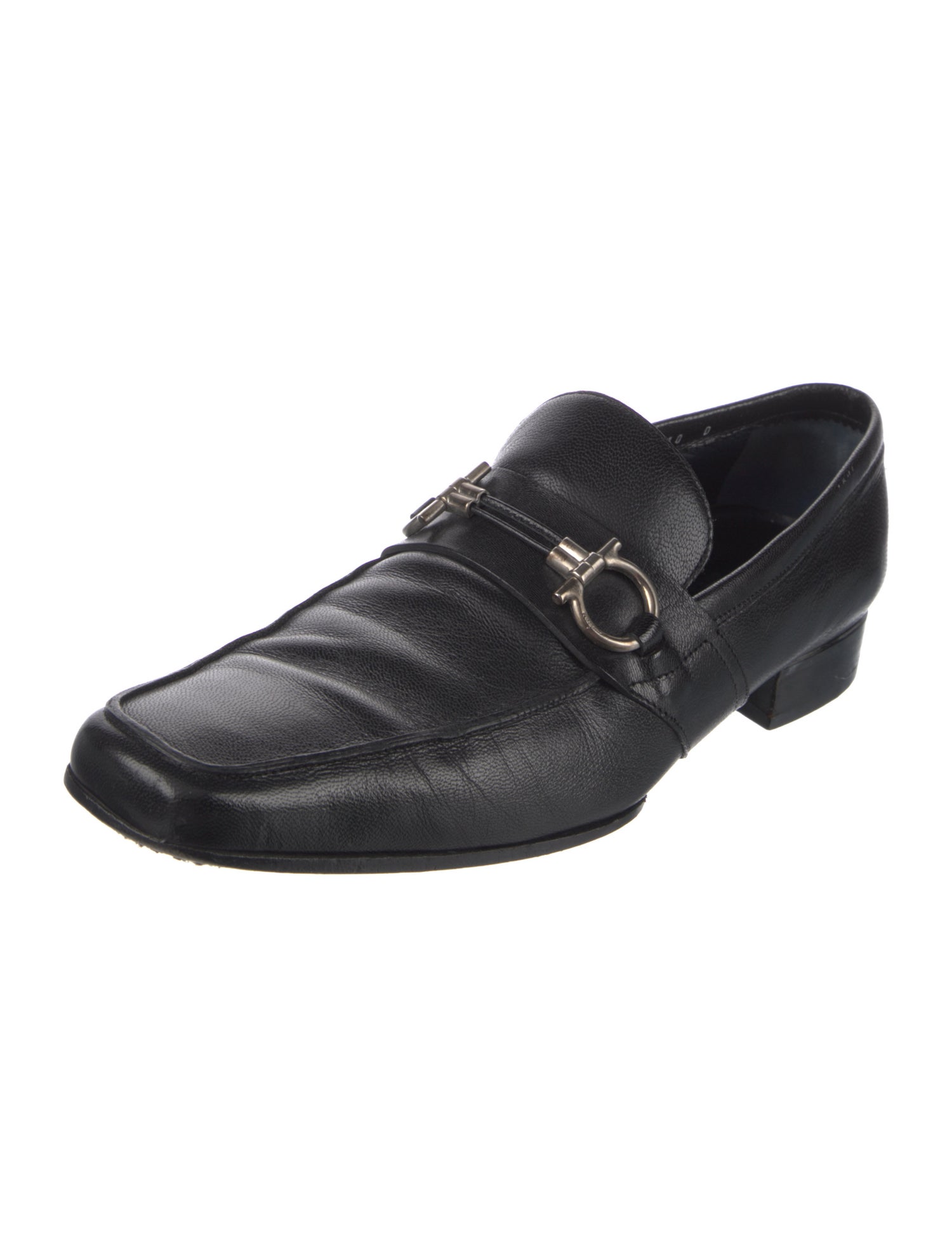 Salvatore Ferragamo Gancini Logo Leather Dress Loafers