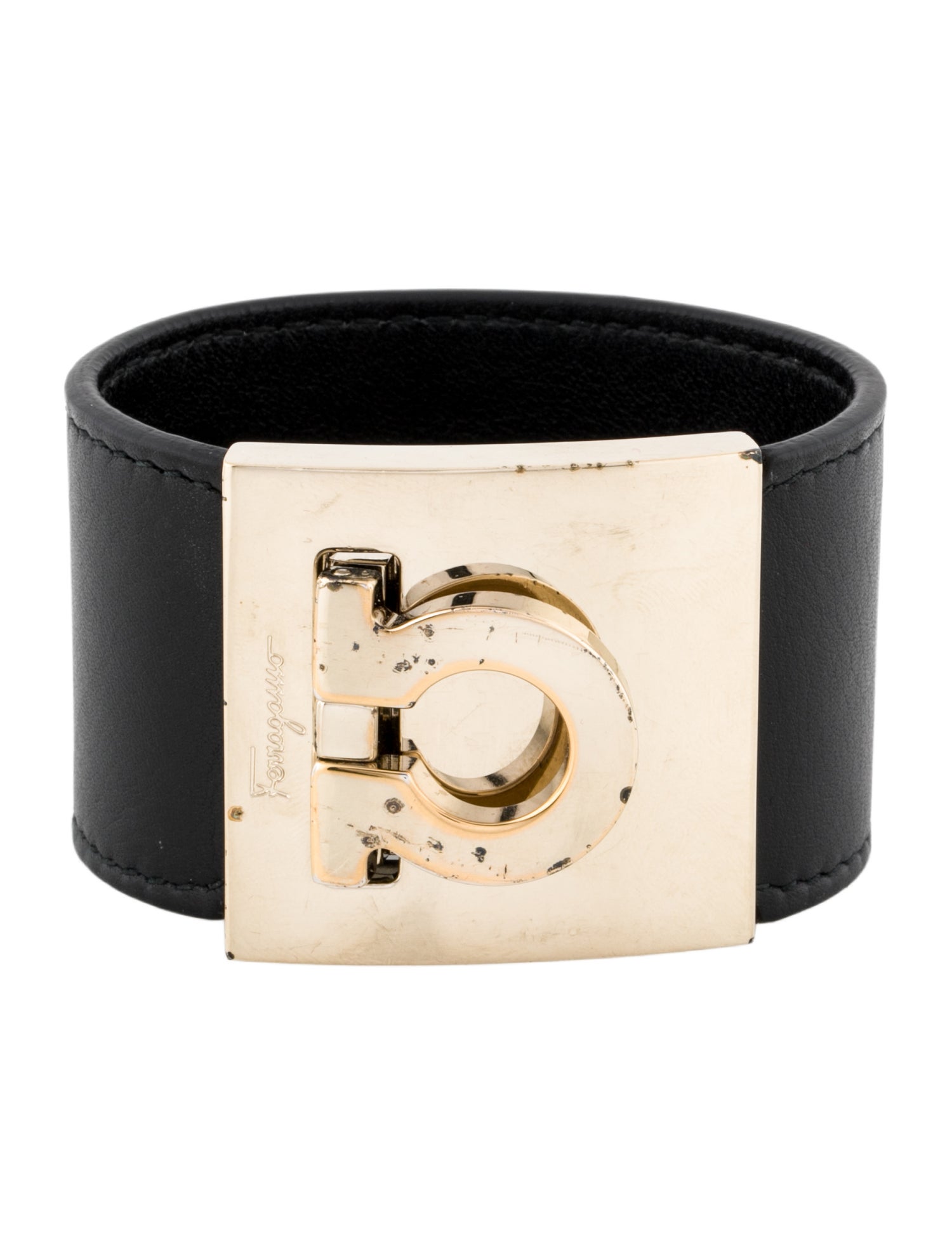 Salvatore Ferragamo Leather Gancini Buckle Bracelet