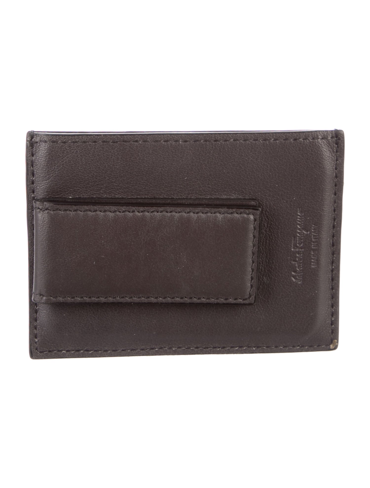Salvatore Ferragamo Gancini Logo Leather Card Holder