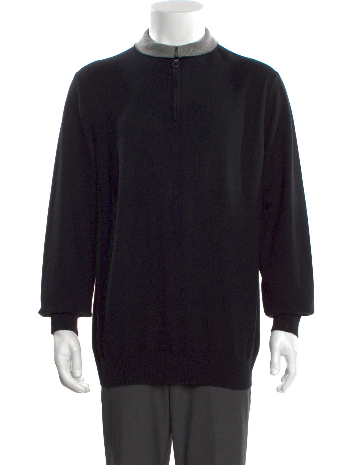 Salvatore Ferragamo Cashmere Mock Neck Polo Sweater