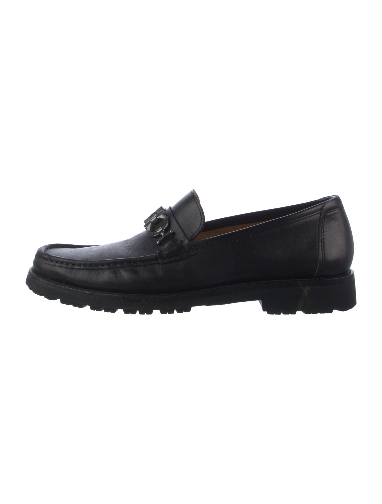 Salvatore Ferragamo Gancini Logo Leather Loafers