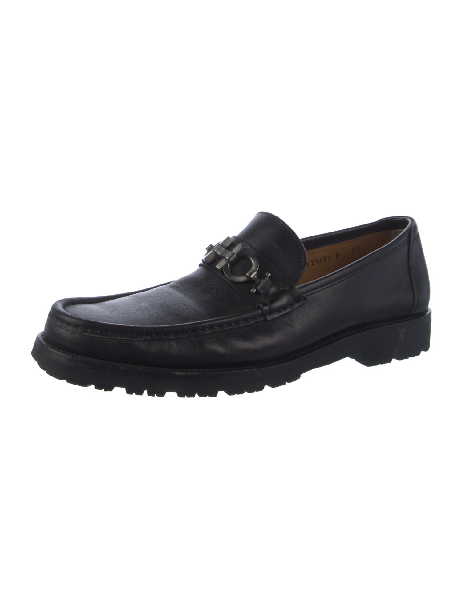 Salvatore Ferragamo Gancini Logo Leather Loafers