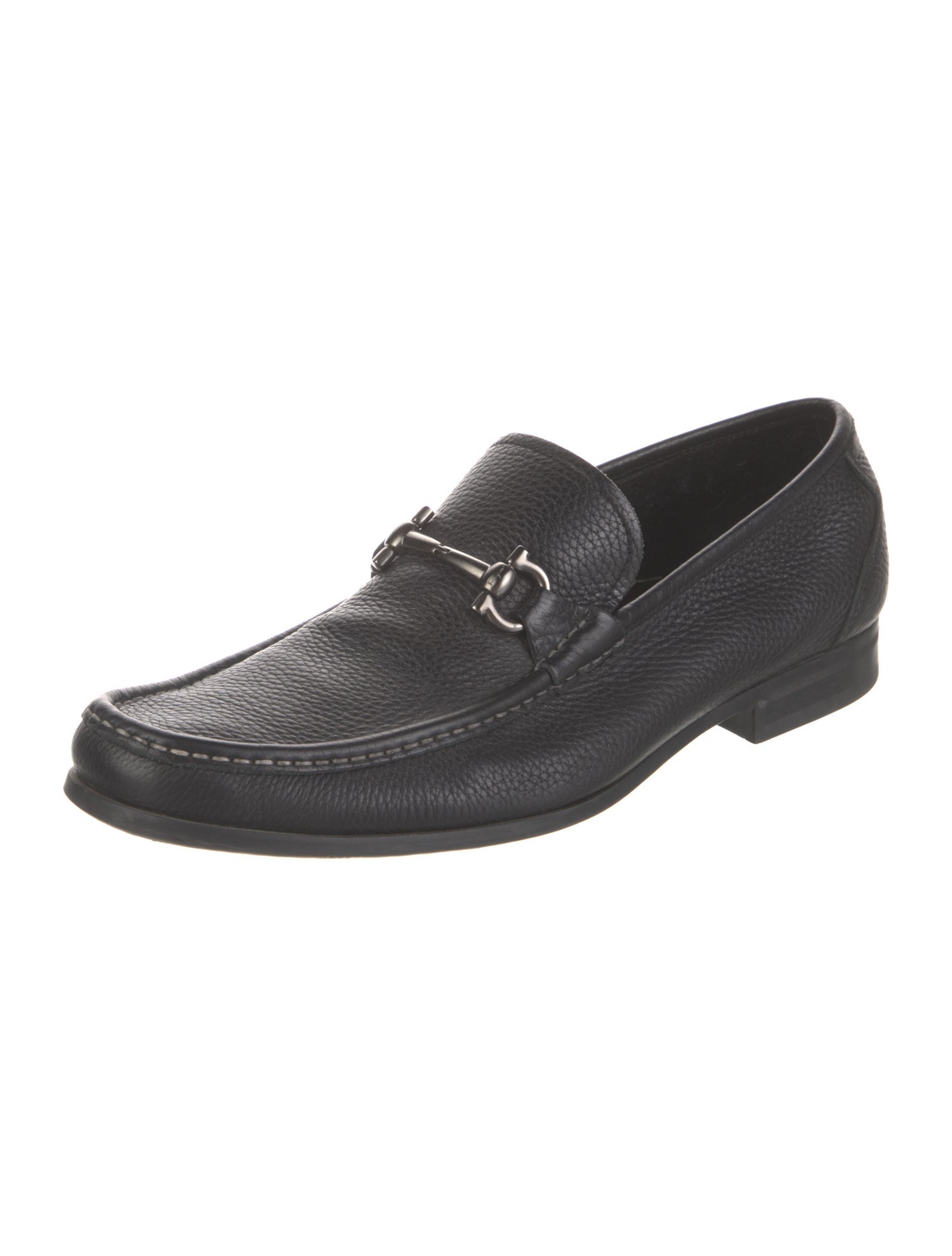 Salvatore Ferragamo Gancini Logo Leather Dress Loafers