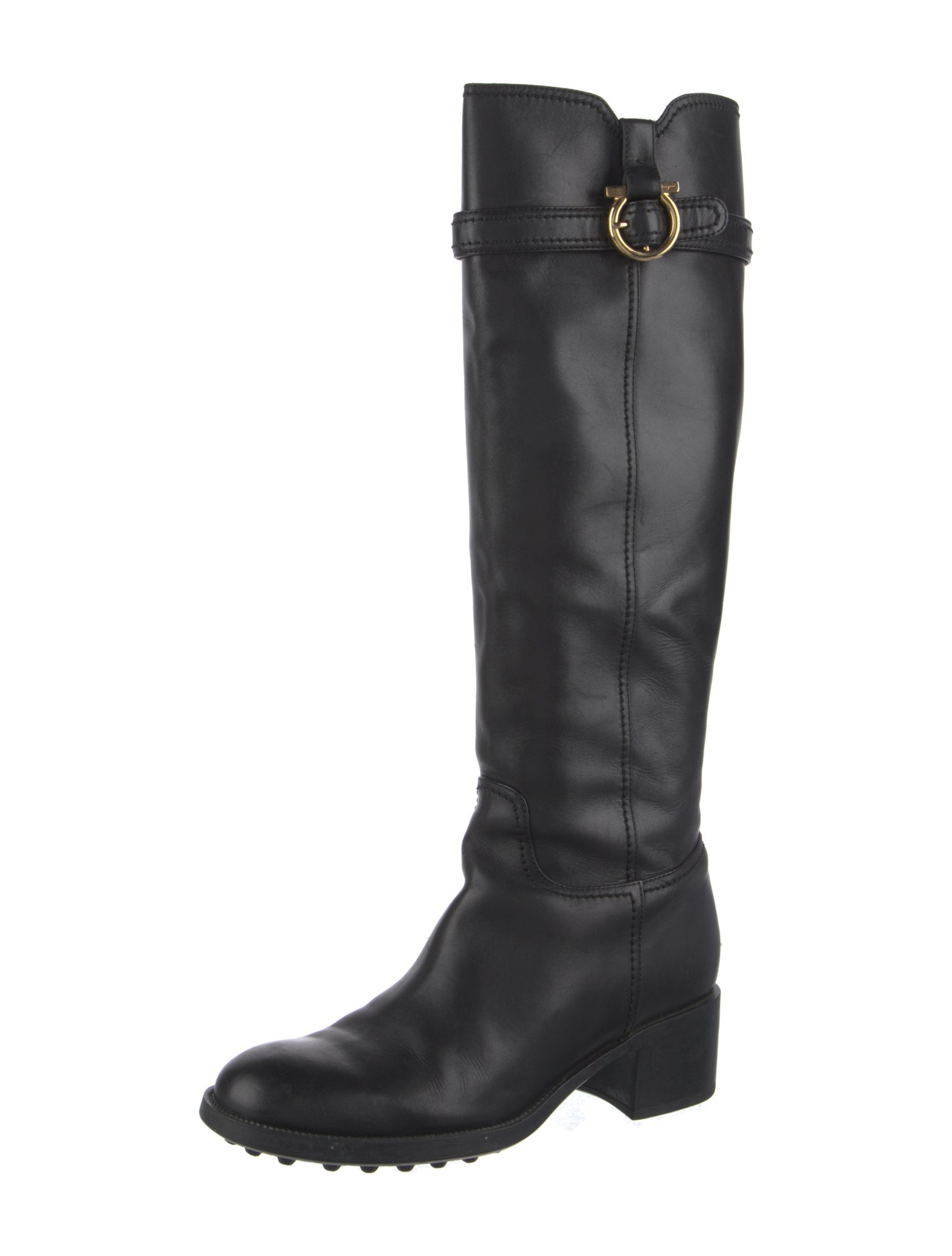 Salvatore Ferragamo Leather Riding Boots