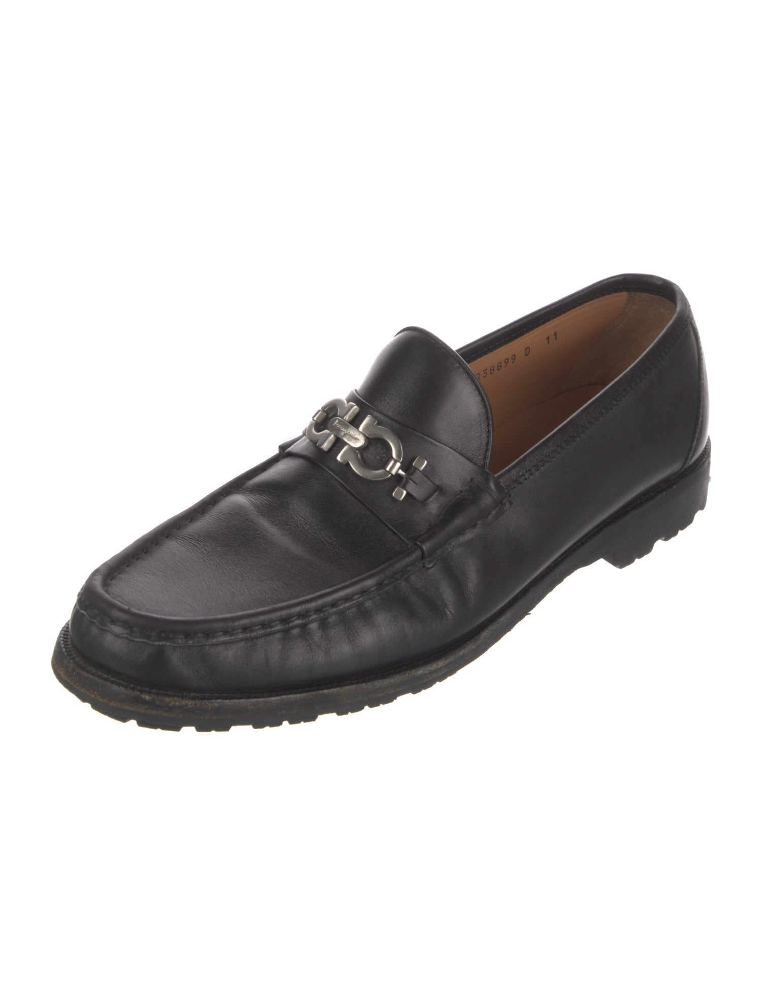Salvatore Ferragamo Gancini Logo Leather Dress Loafers