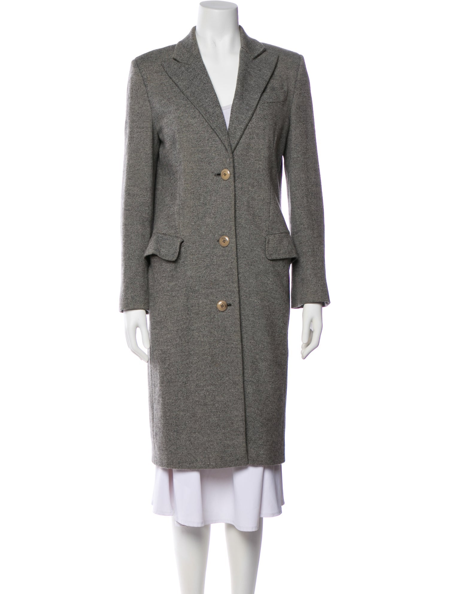Salvatore Ferragamo Wool Tweed Pattern Coat