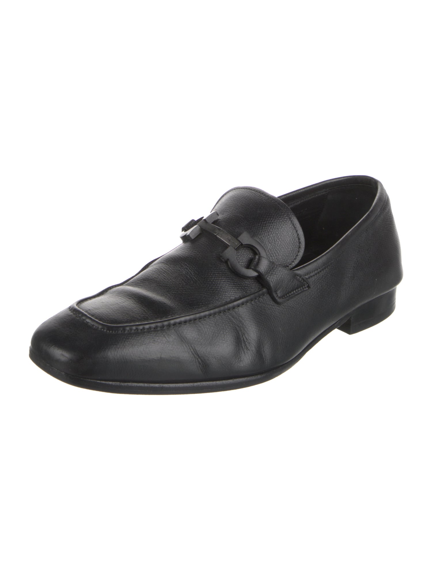 Salvatore Ferragamo Gancini Logo Leather Dress Loafers
