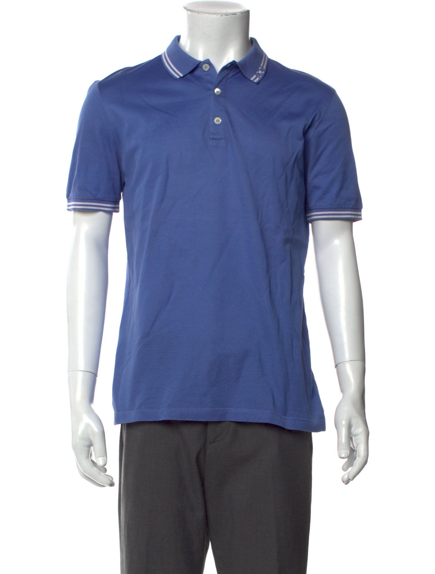 Salvatore Ferragamo Gancini Logo V-Neck Polo Shirt