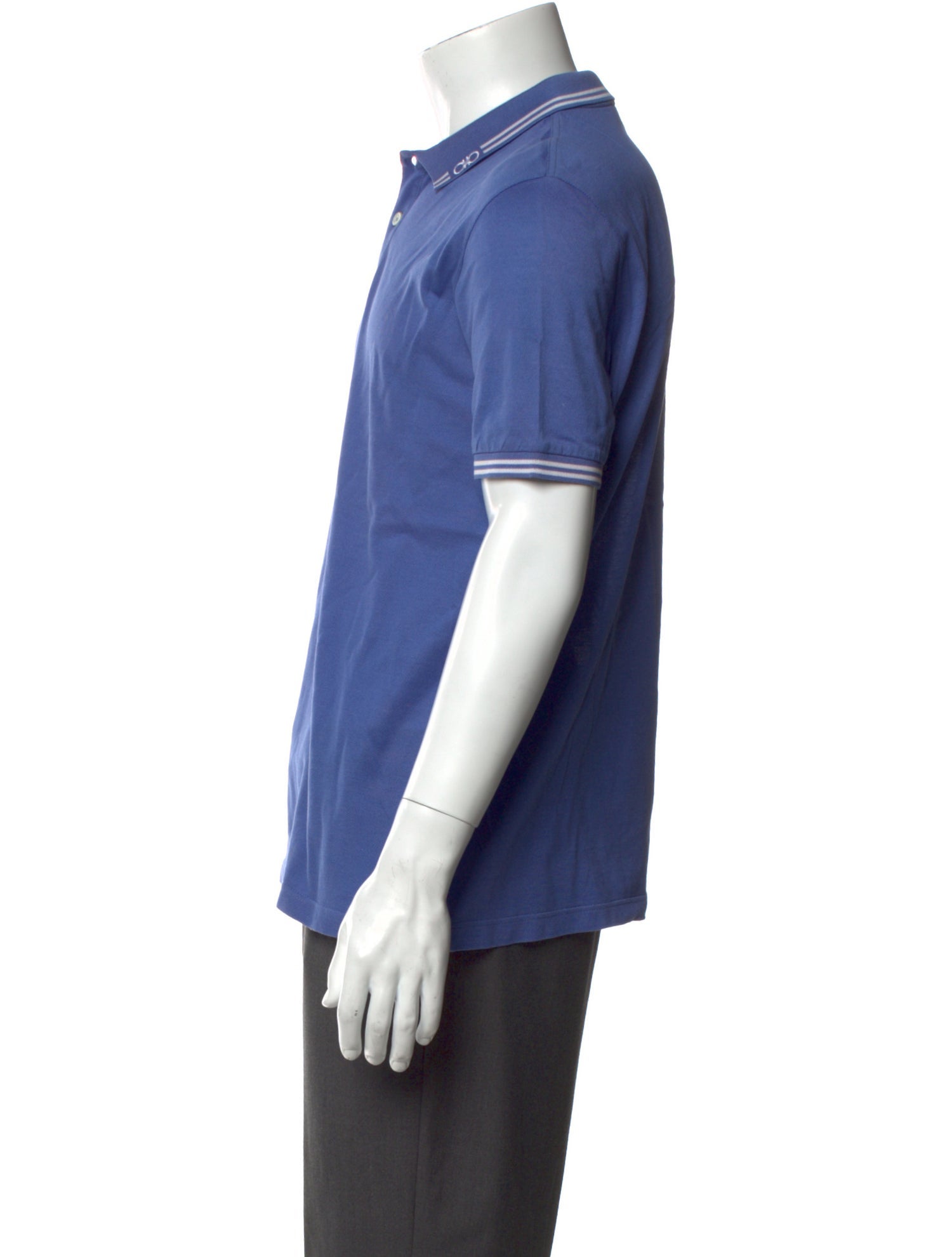 Salvatore Ferragamo Gancini Logo V-Neck Polo Shirt