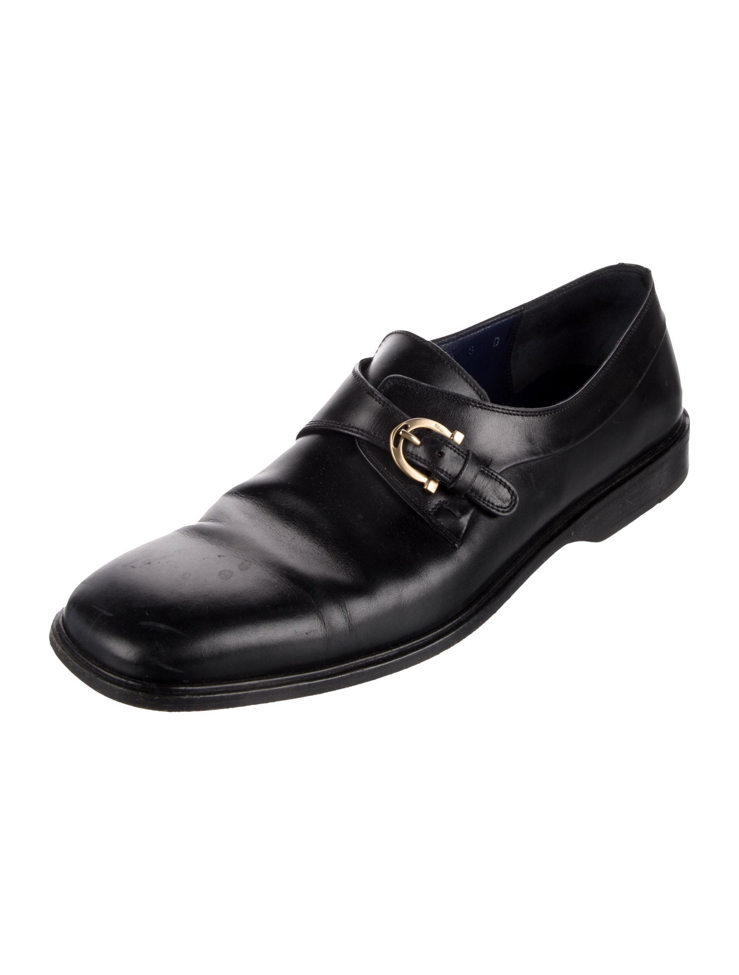 Salvatore Ferragamo Leather Monk Straps