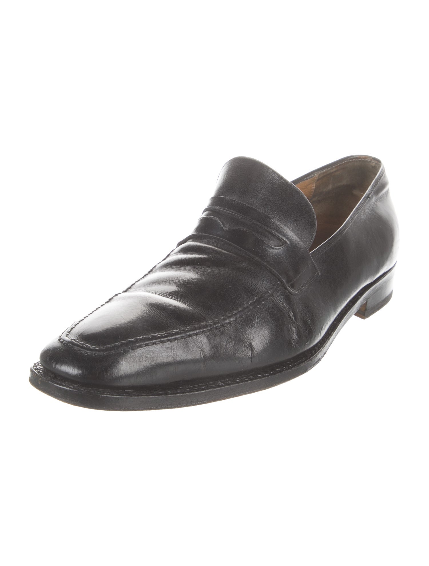 Salvatore Ferragamo Leather Monk Straps