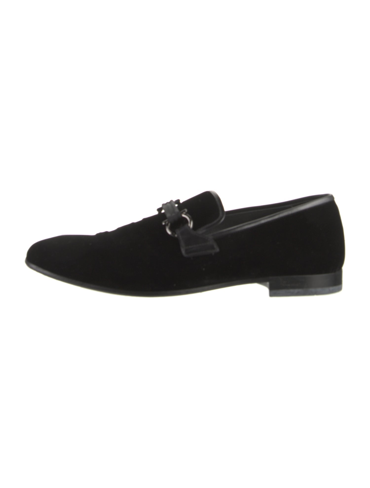 Salvatore Ferragamo Velvet Grosgrain Trim Loafers