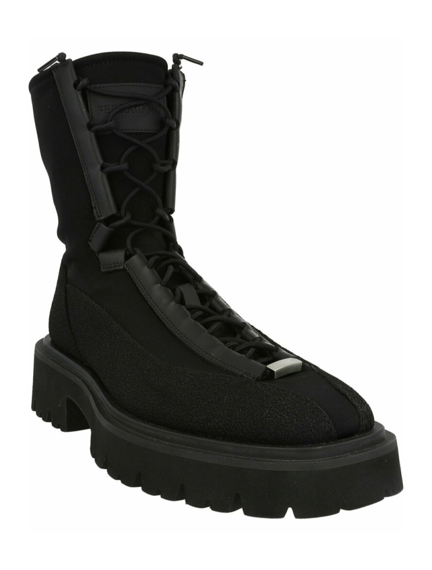 Salvatore Ferragamo Solid Lace-Up Boots w/ Tags