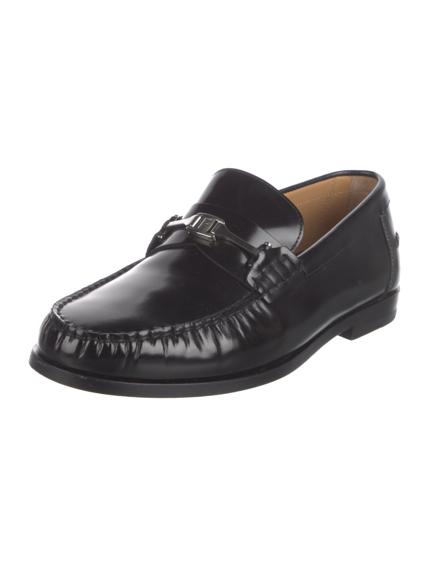 Ferragamo Gancini Logo Leather Dress Loafers