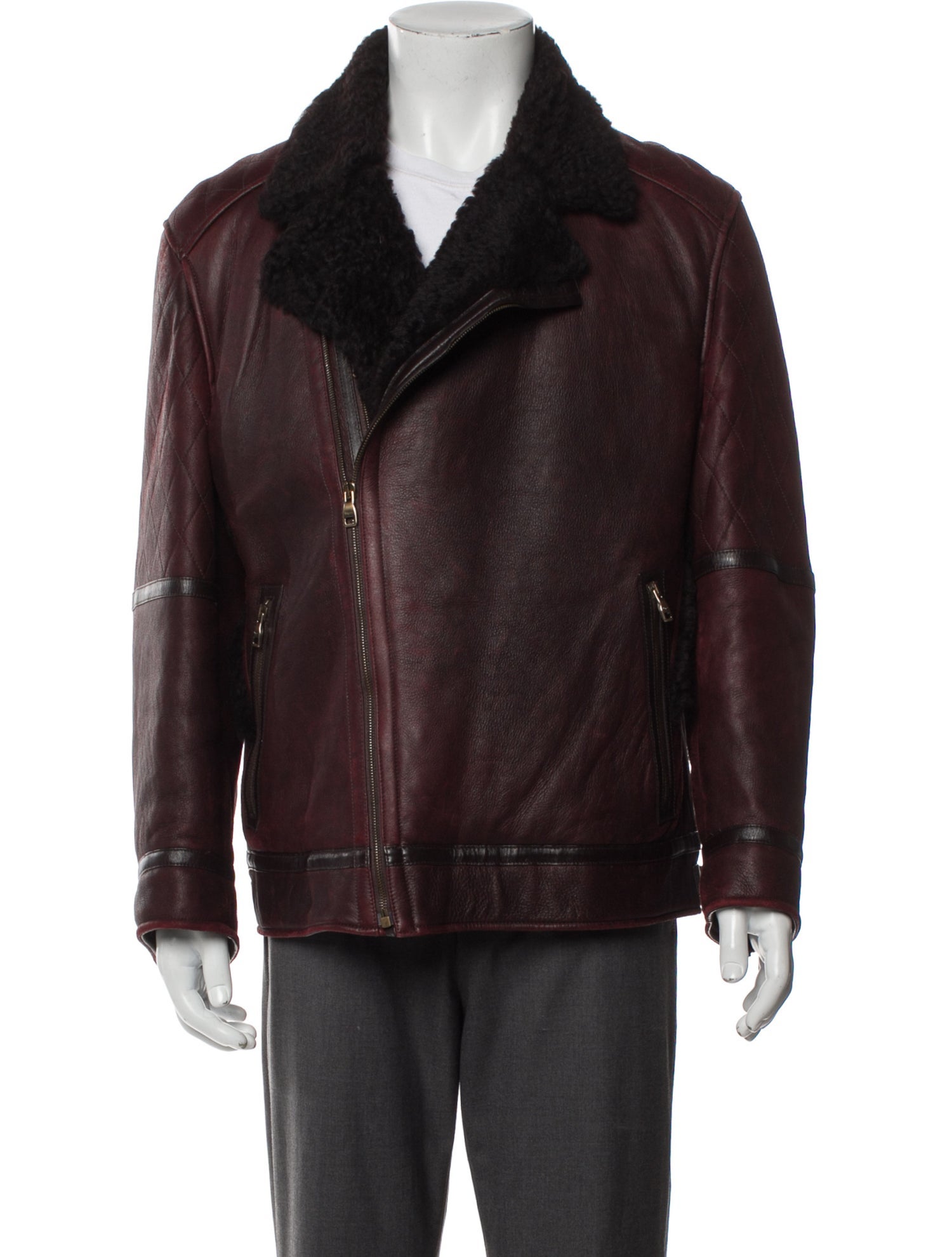 Salvatore Ferragamo Shearling Moto Jacket