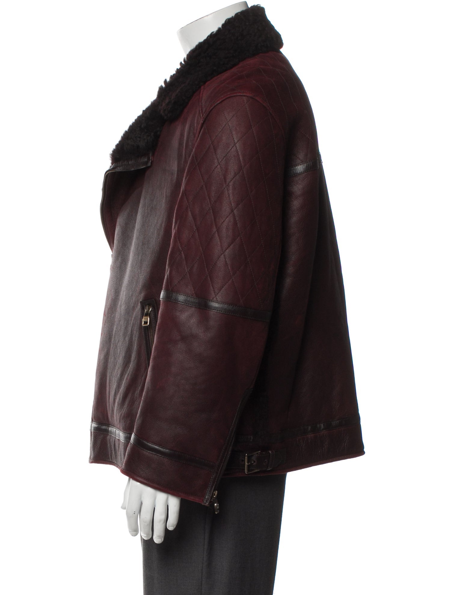 Salvatore Ferragamo Shearling Moto Jacket