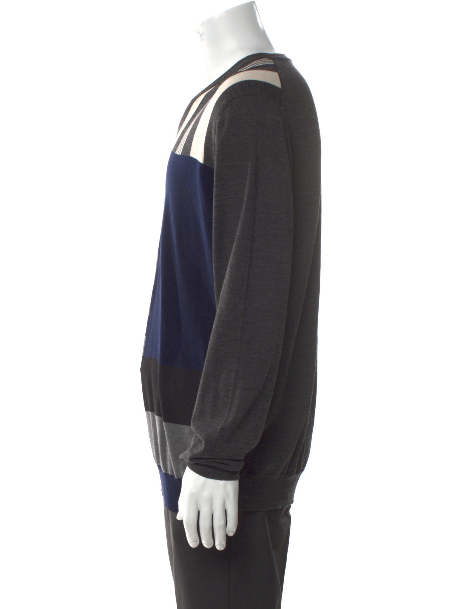 Salvatore Ferragamo Virgin Wool Striped Pullover