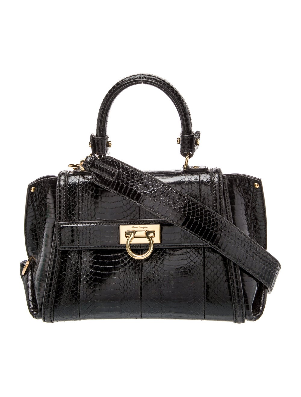 Salvatore Ferragamo Python Top Handle Bag - image 1
