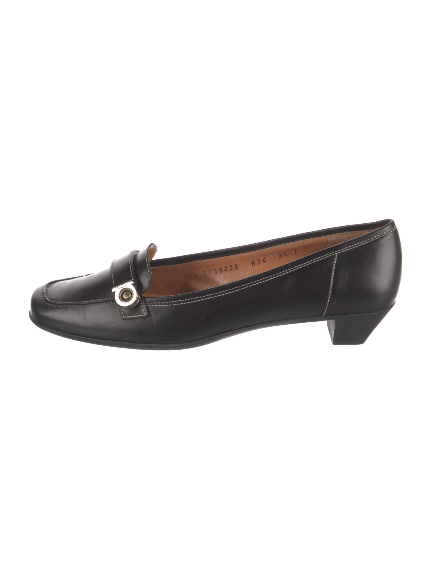 Salvatore Ferragamo Gancini Logo Leather Loafers