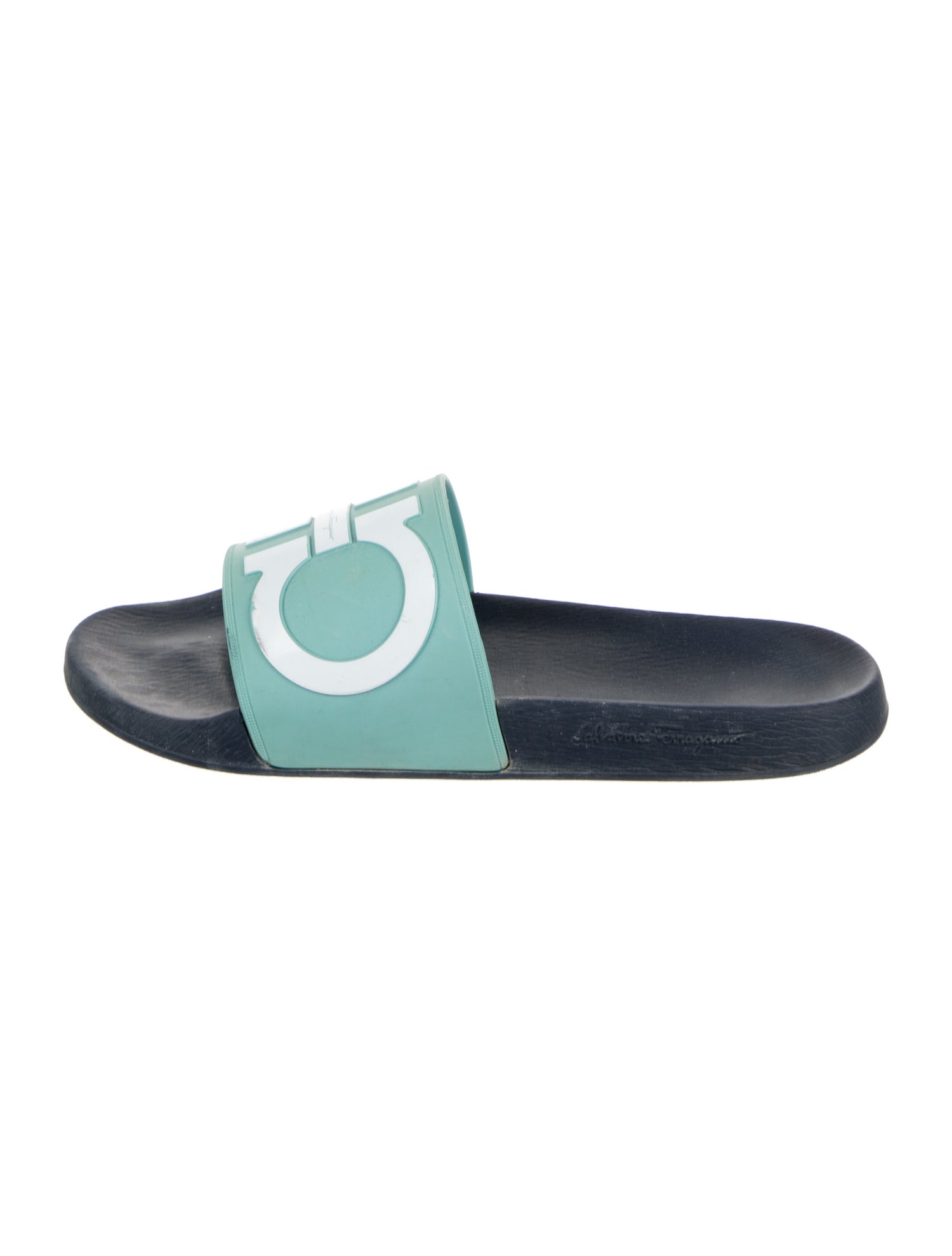 Salvatore Ferragamo Gancini Logo Rubber Slides