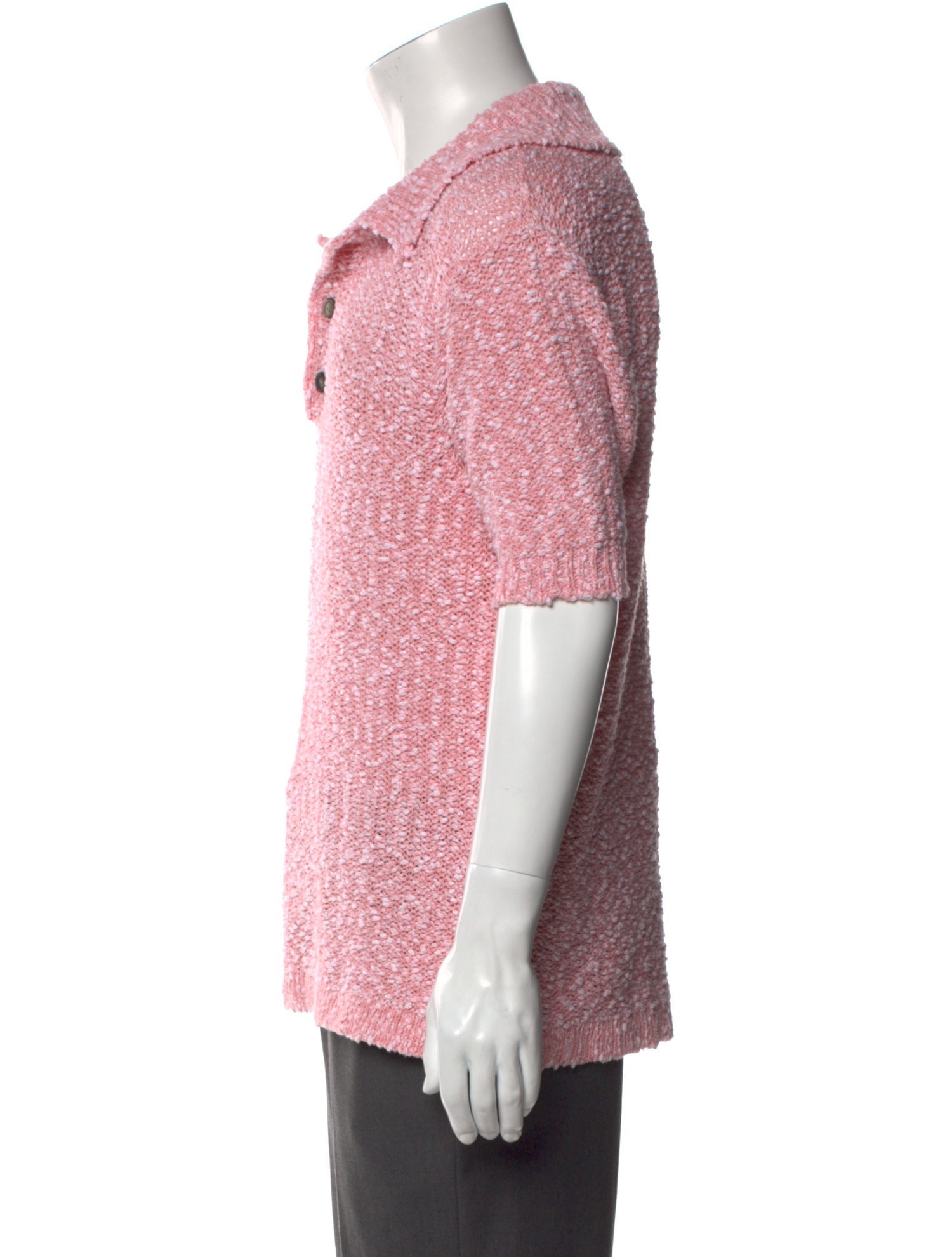 Salvatore Ferragamo Mock Neck Short Sleeve Polo Sweater