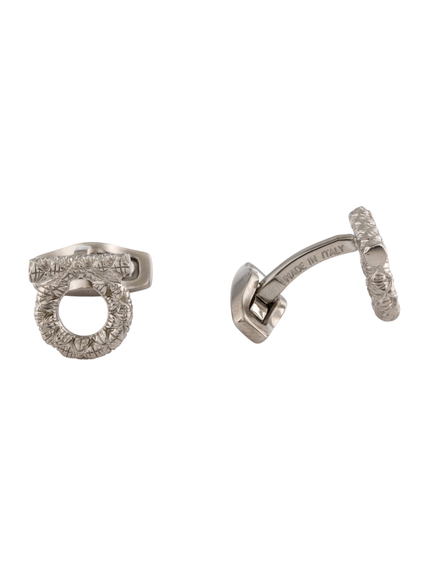 Salvatore Ferragamo Textured Gancio Cufflinks