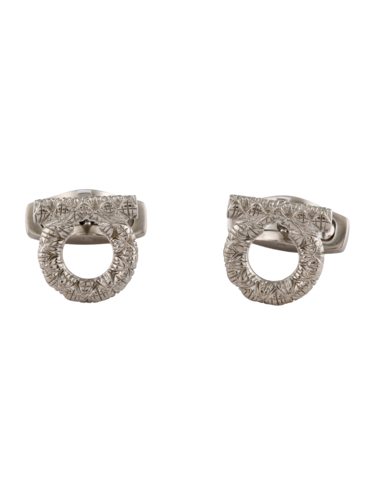 Salvatore Ferragamo Textured Gancio Cufflinks