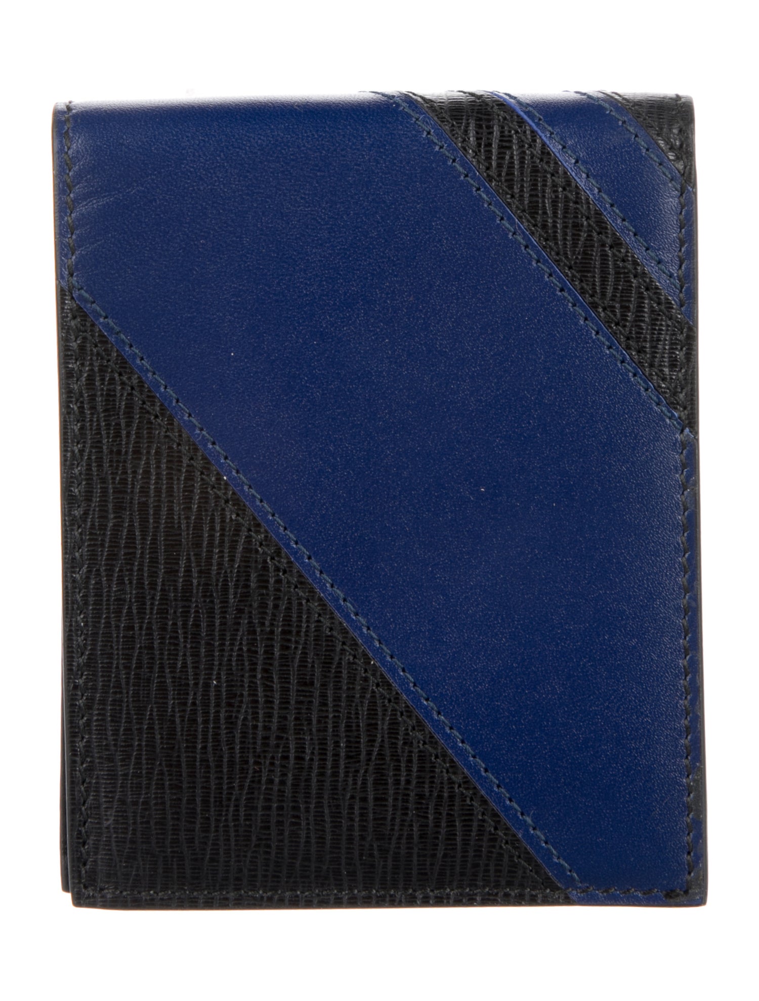 Salvatore Ferragamo Leather Colorblock Pattern Wallet