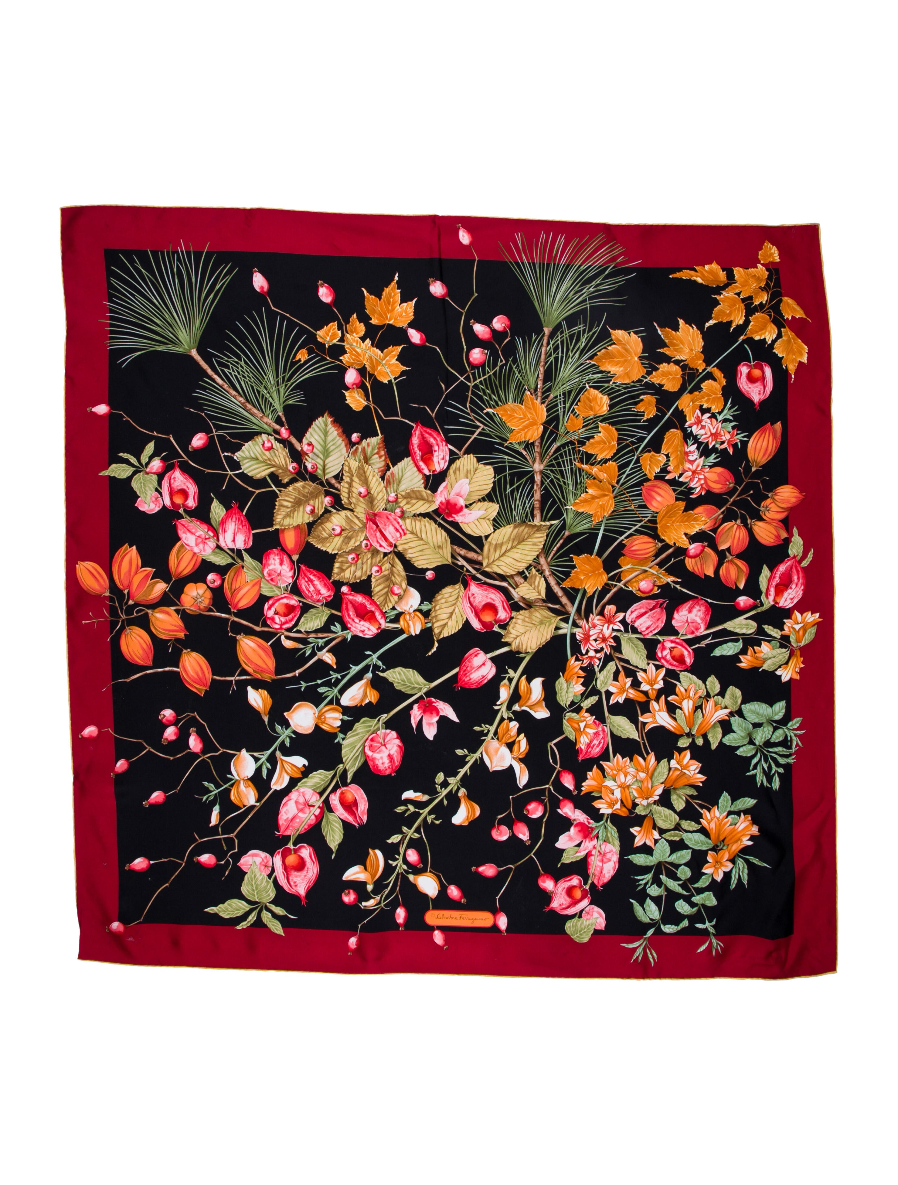 Salvatore Ferragamo Silk Floral Print Scarf
