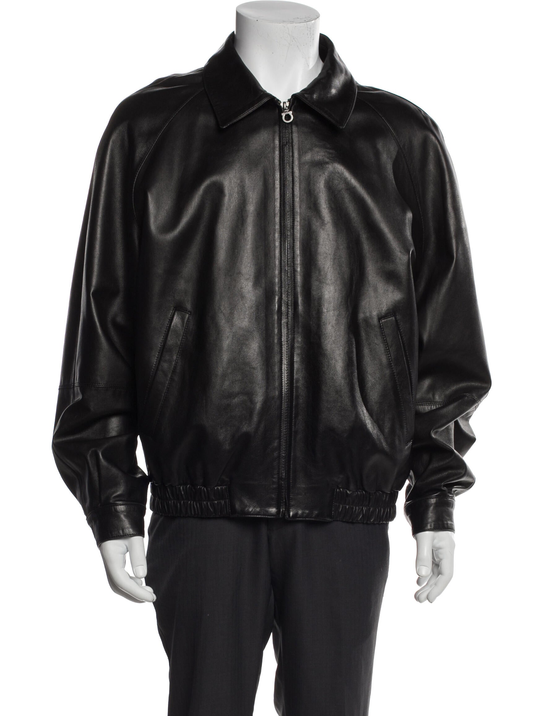 Salvatore Ferragamo Leather Bomber Jacket