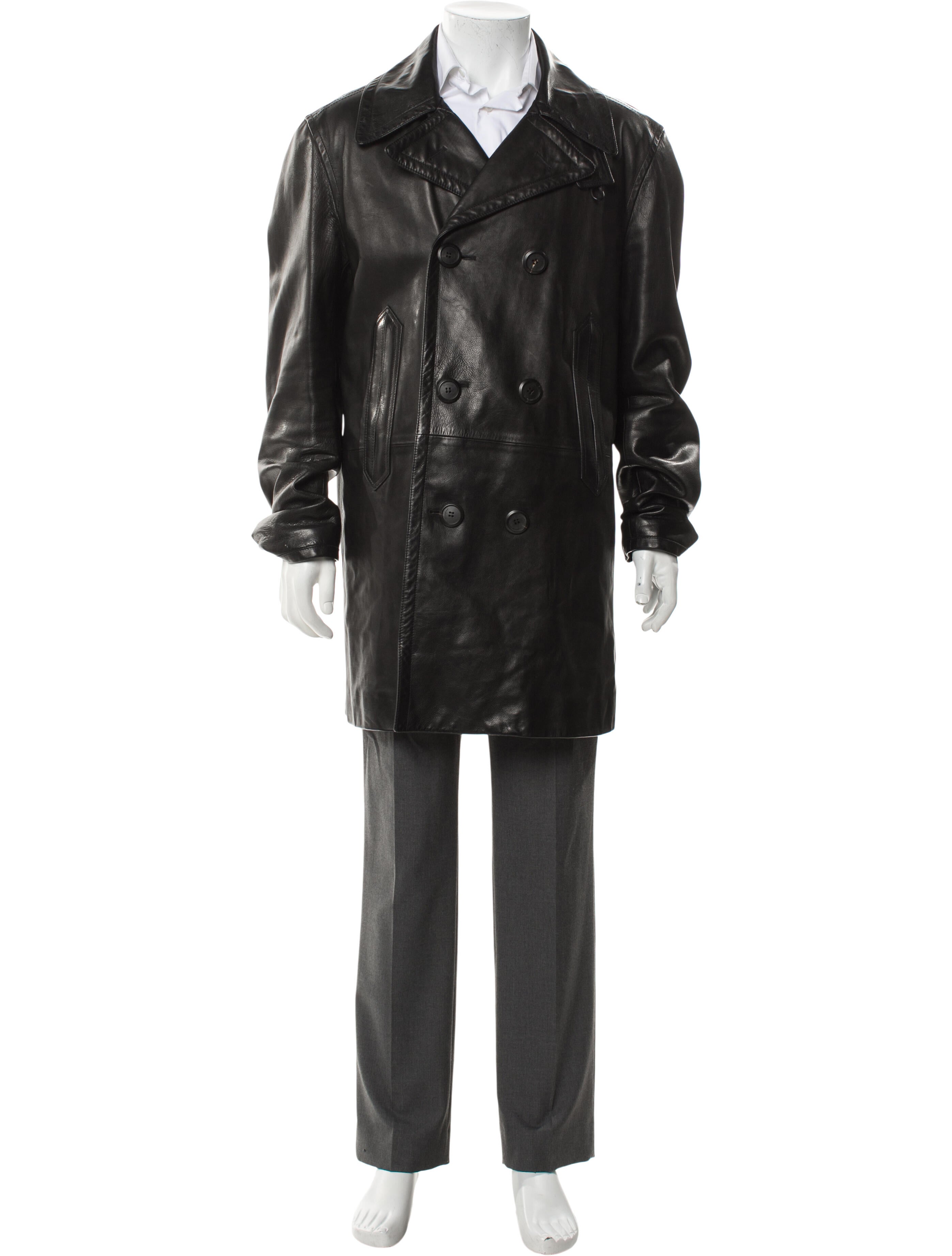 Salvatore Ferragamo Calf Leather Trench Coat