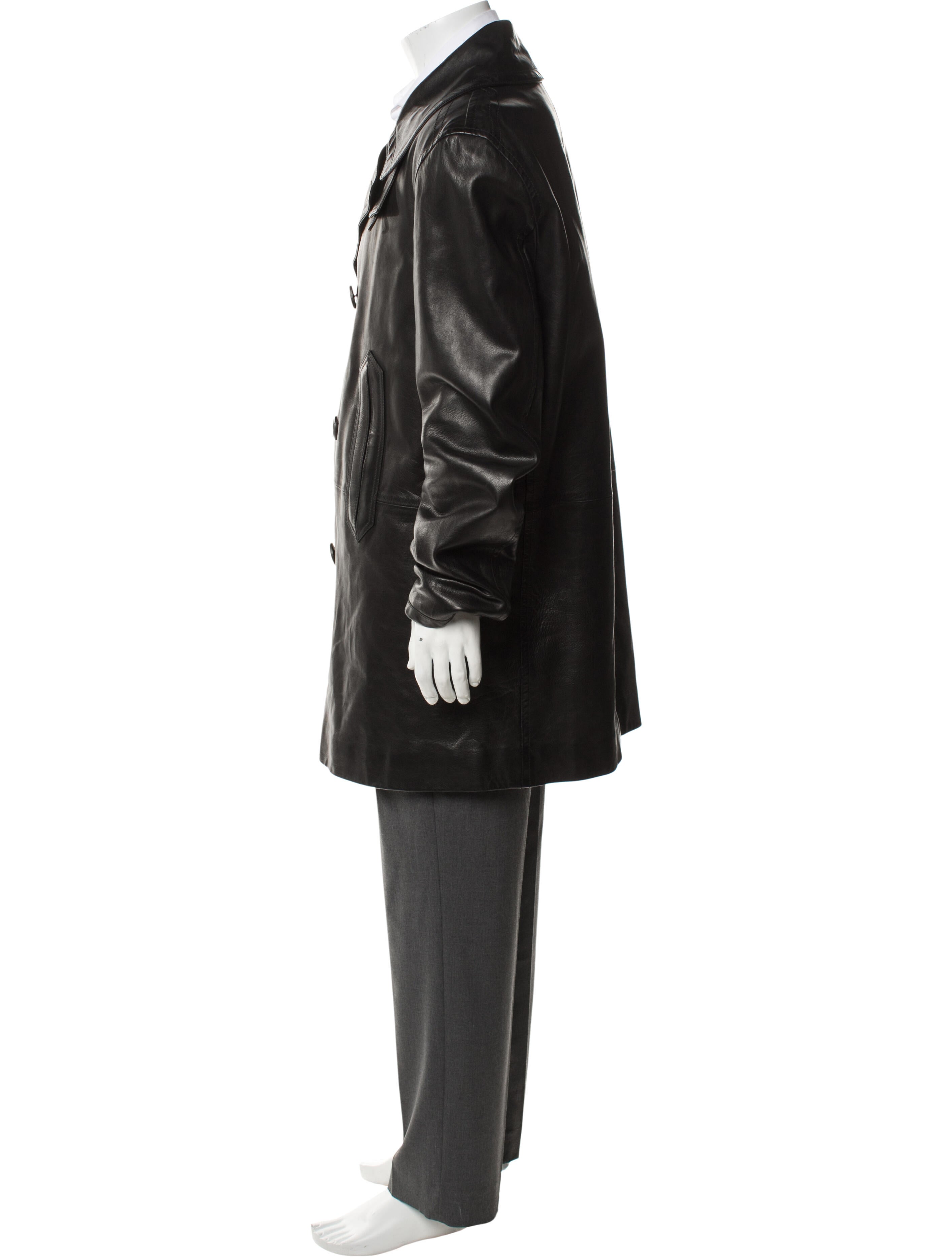 Salvatore Ferragamo Calf Leather Trench Coat