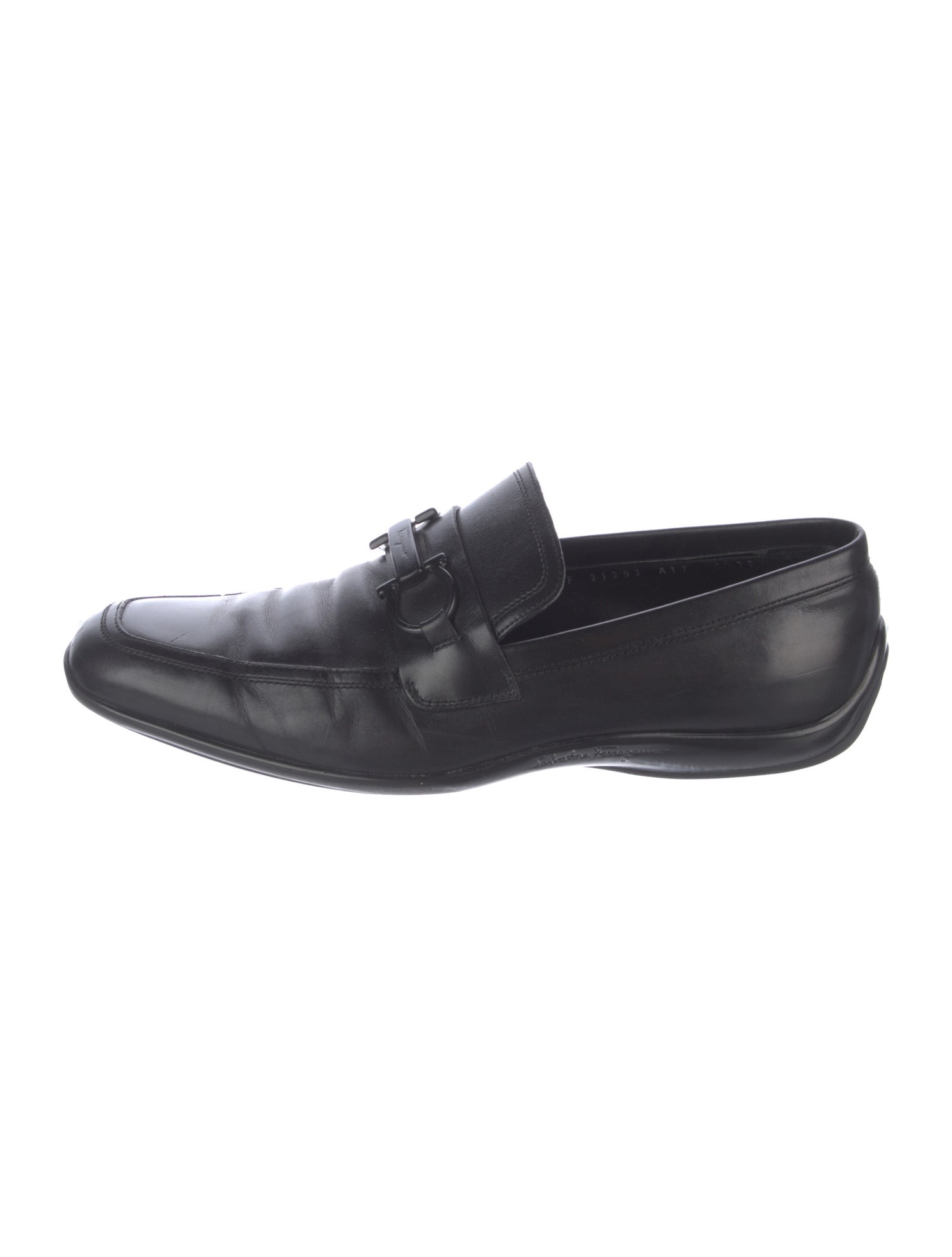 Salvatore Ferragamo Gancini Logo Leather Dress Loafers