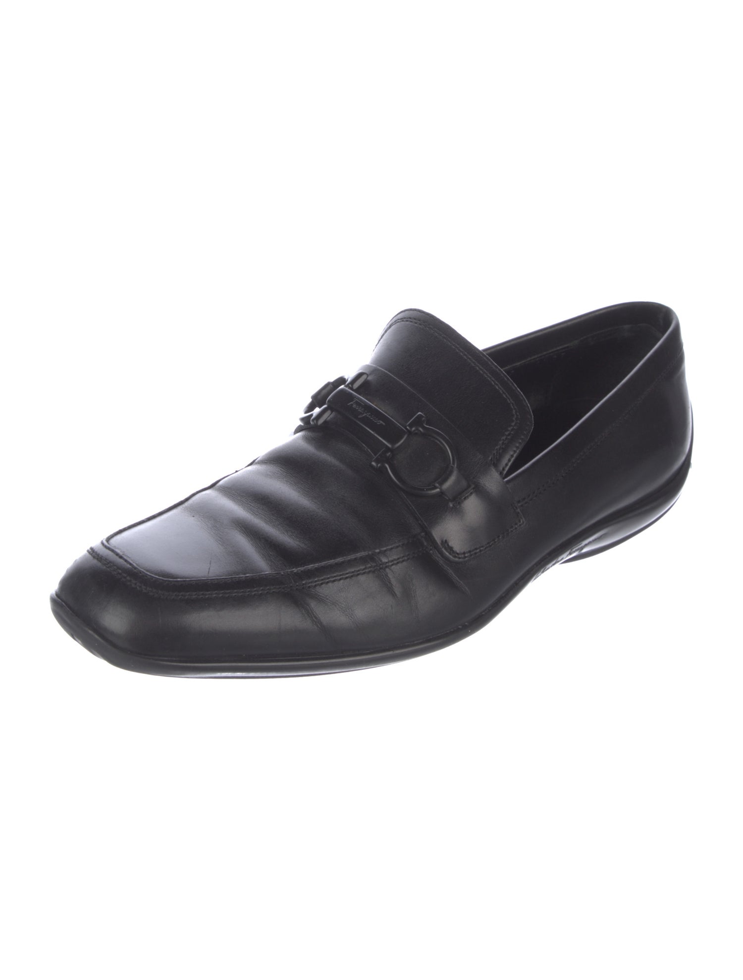 Salvatore Ferragamo Gancini Logo Leather Dress Loafers