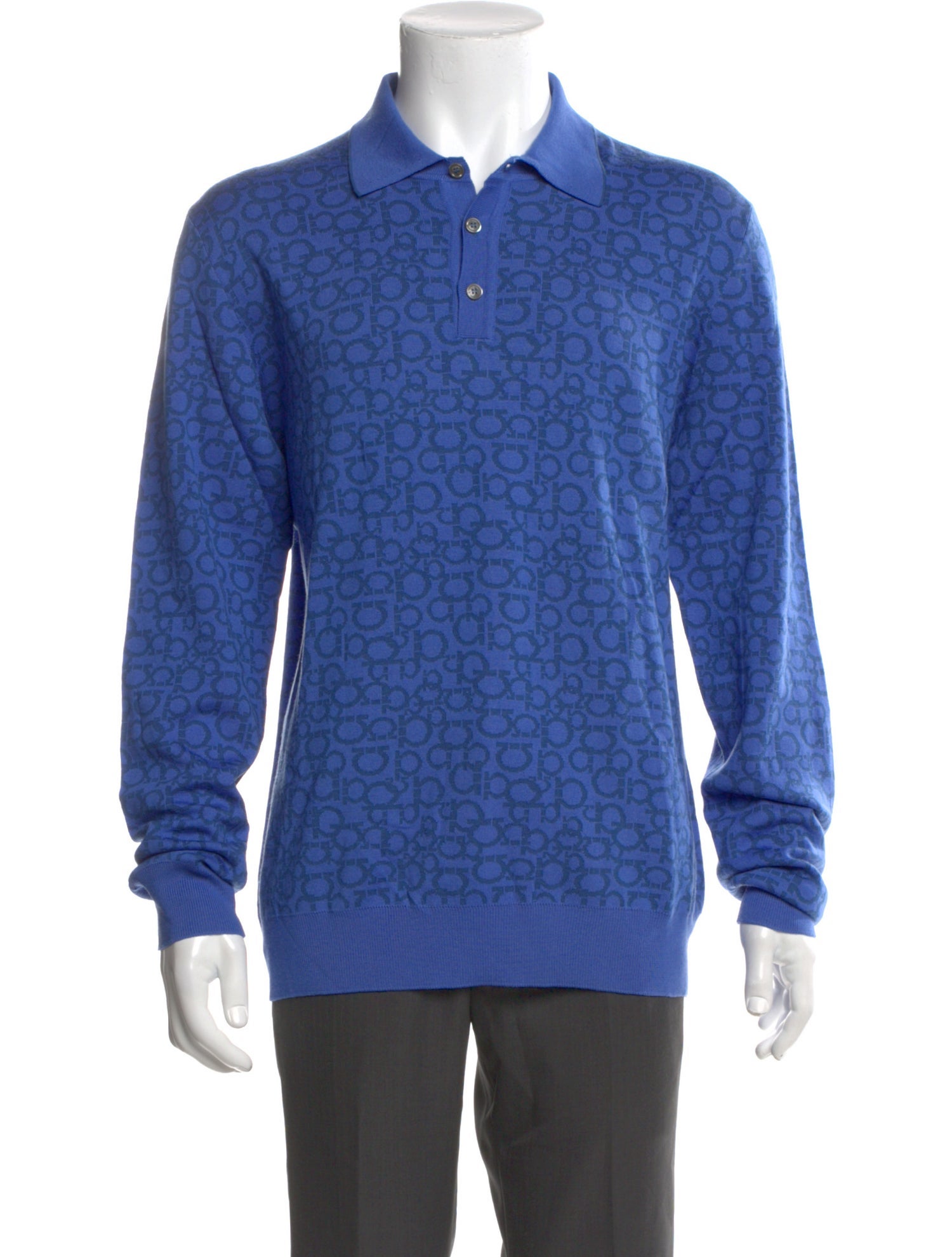 Salvatore Ferragamo Wool Collar Polo Sweater