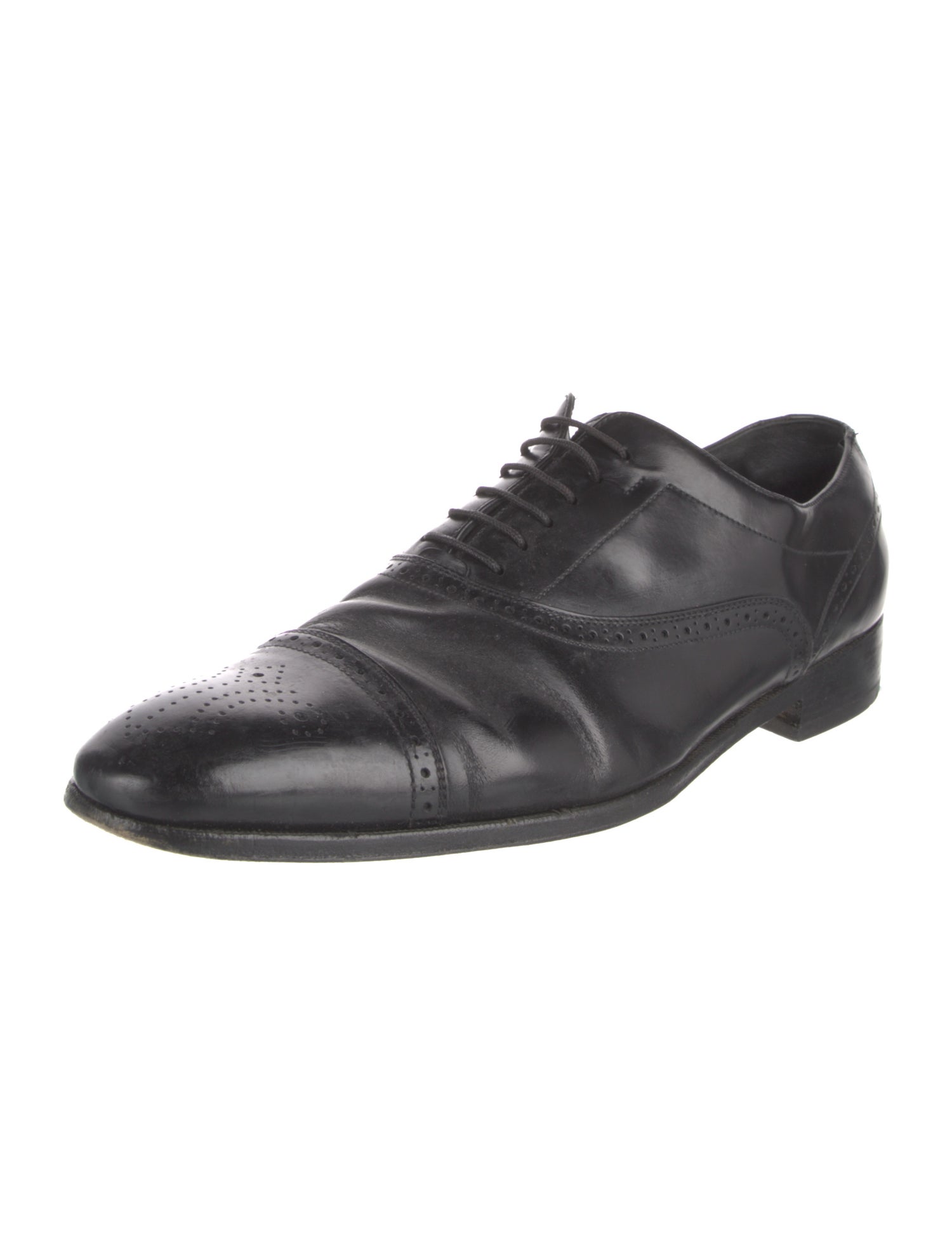 Salvatore Ferragamo Leather Lasercut Accents Brogues