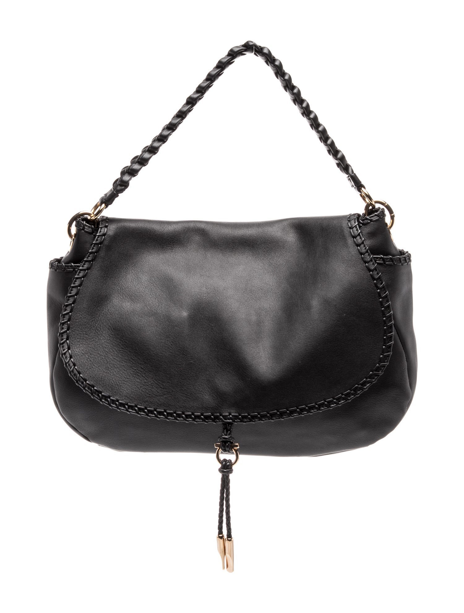 Salvatore Ferragamo Gancini Shoulder Bag - Black Shoulder Bags 