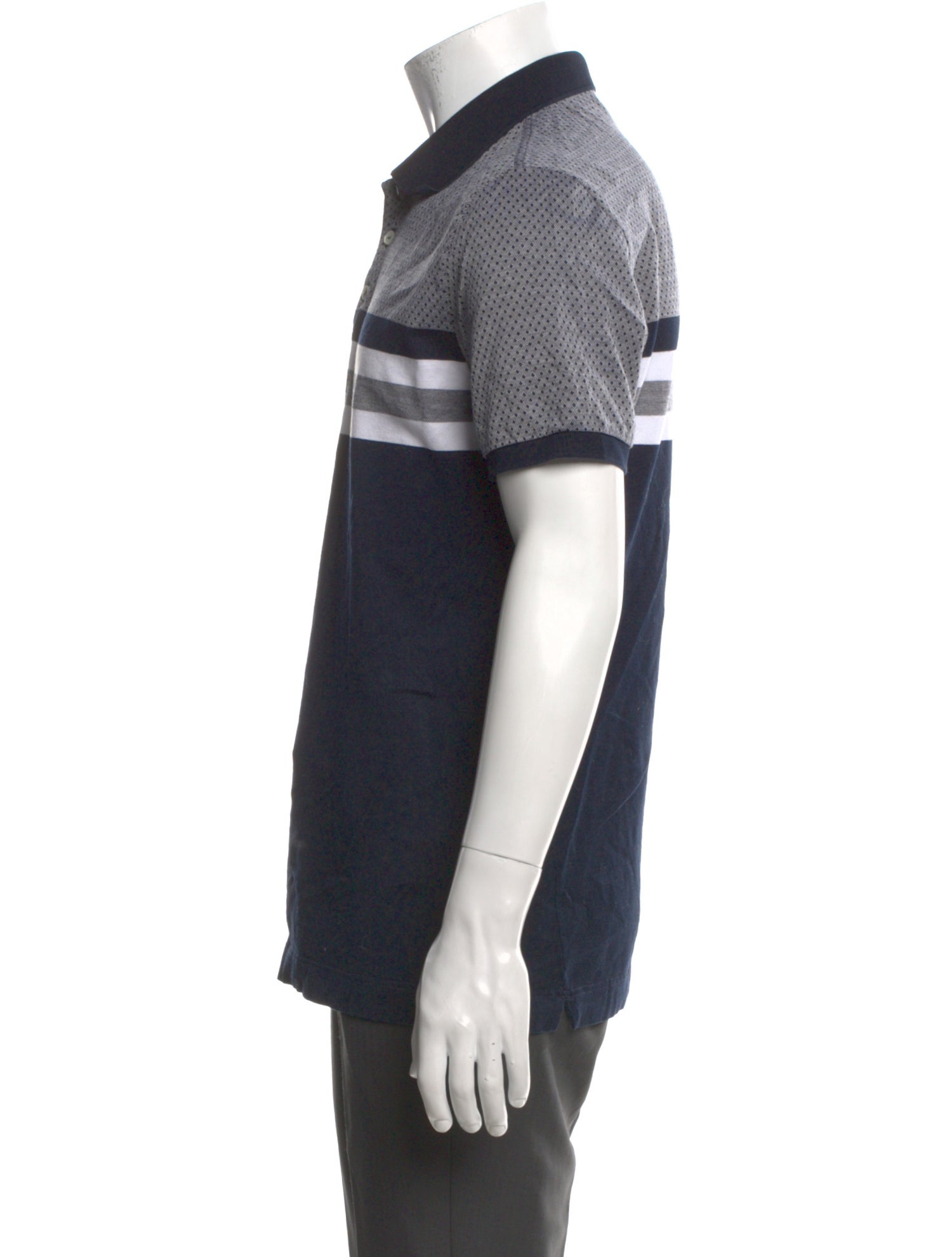 Salvatore Ferragamo Colorblock Pattern Crew Neck Polo Shirt