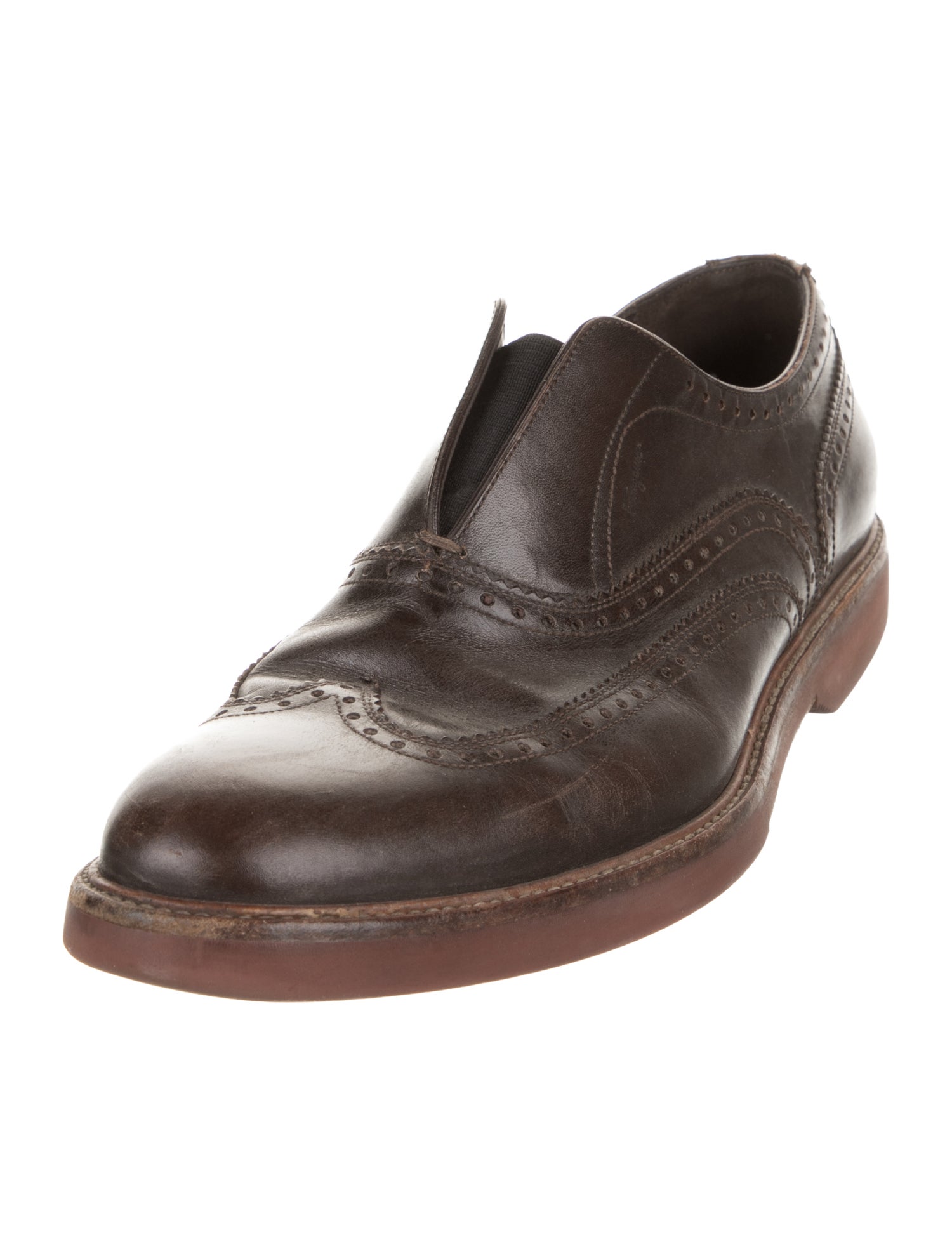 Salvatore Ferragamo Leather Monk Straps