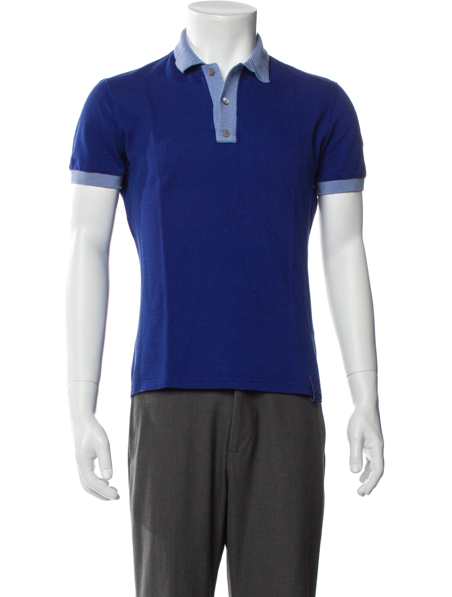 Salvatore Ferragamo Gancini Logo V-Neck Polo Shirt